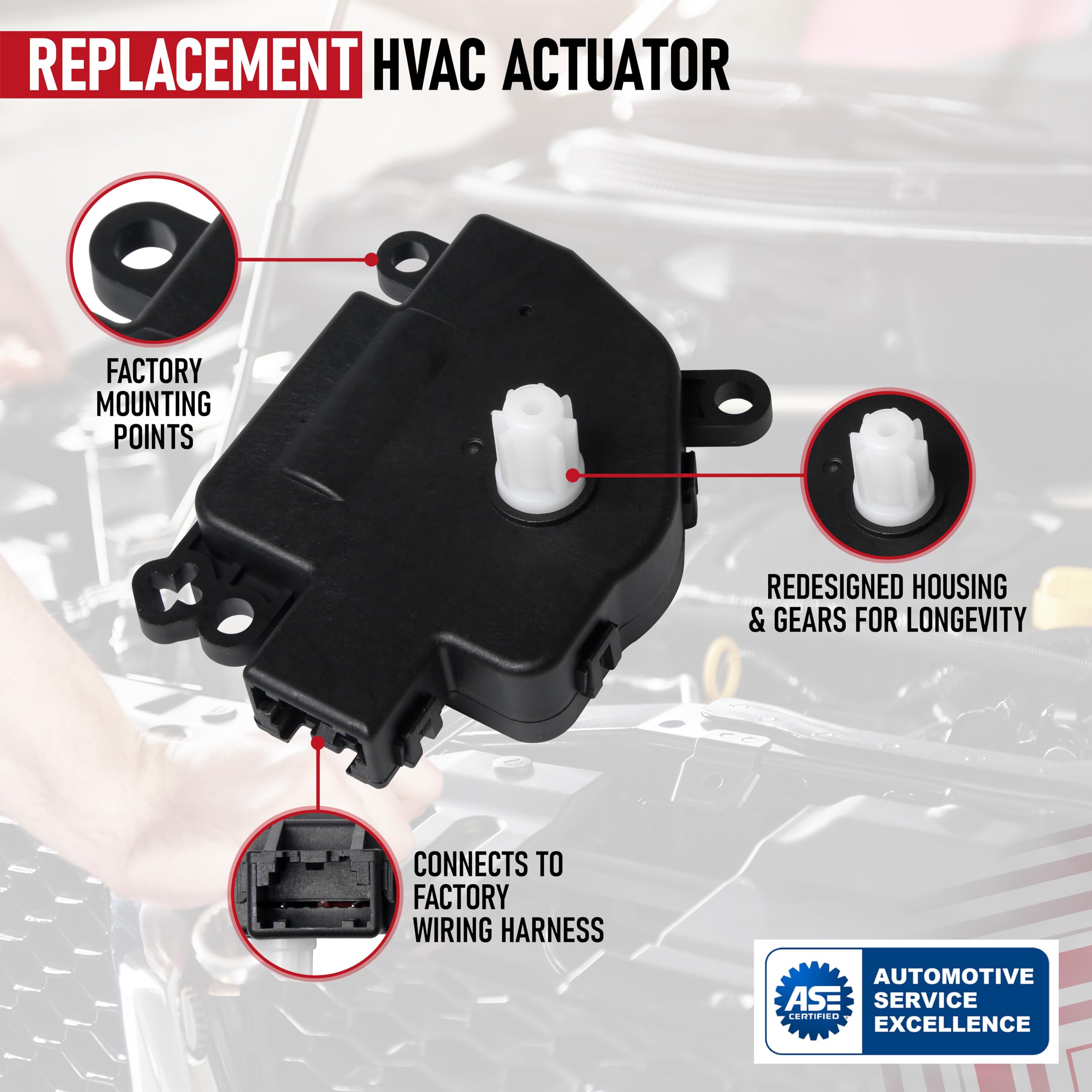Hvac Air Blend Door Actuator Replacement By Aa Ignition - Compatible With Dodge, Jeep, Kenworth, Peterbilt - 2011-2013 Durango,