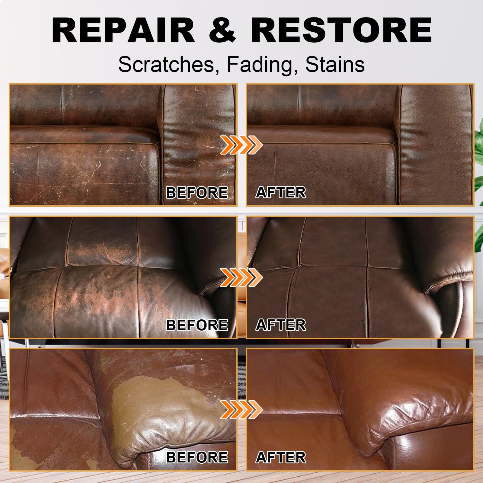 STARTSO WORLD Leather Recoloring Balm & Conditioner Set, 200ml & 100ml, Maroon, Ideal for Scratch Repair & Furniture Restoration