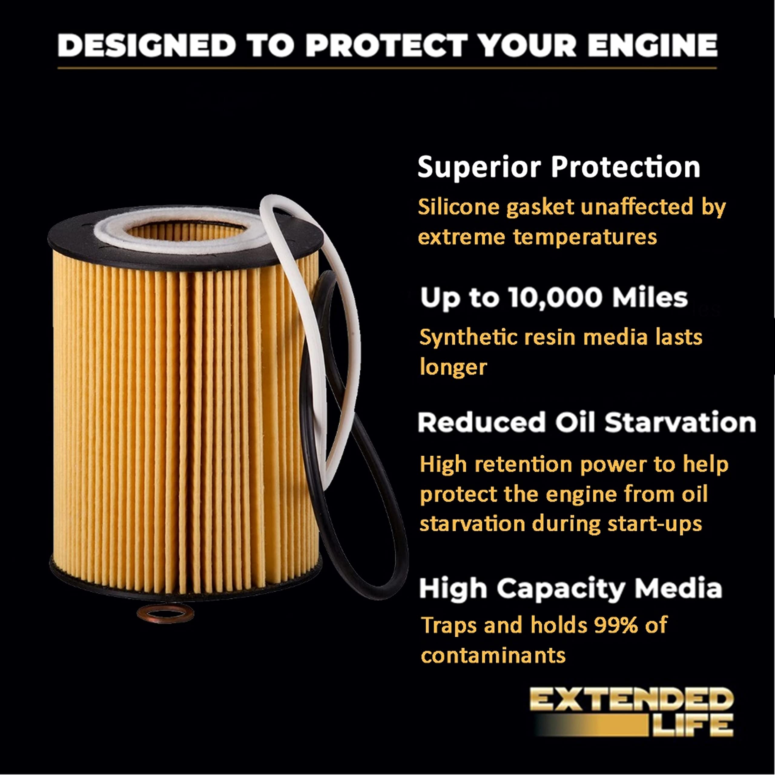 Pg9169Ex Extended Life Oil Filter Up To 10,000 Miles  Fits 2019-17 Audi Q7, 2018-17 A6 Quattro, 2018-16 A7 Quattro, 2018-15 A8 Q