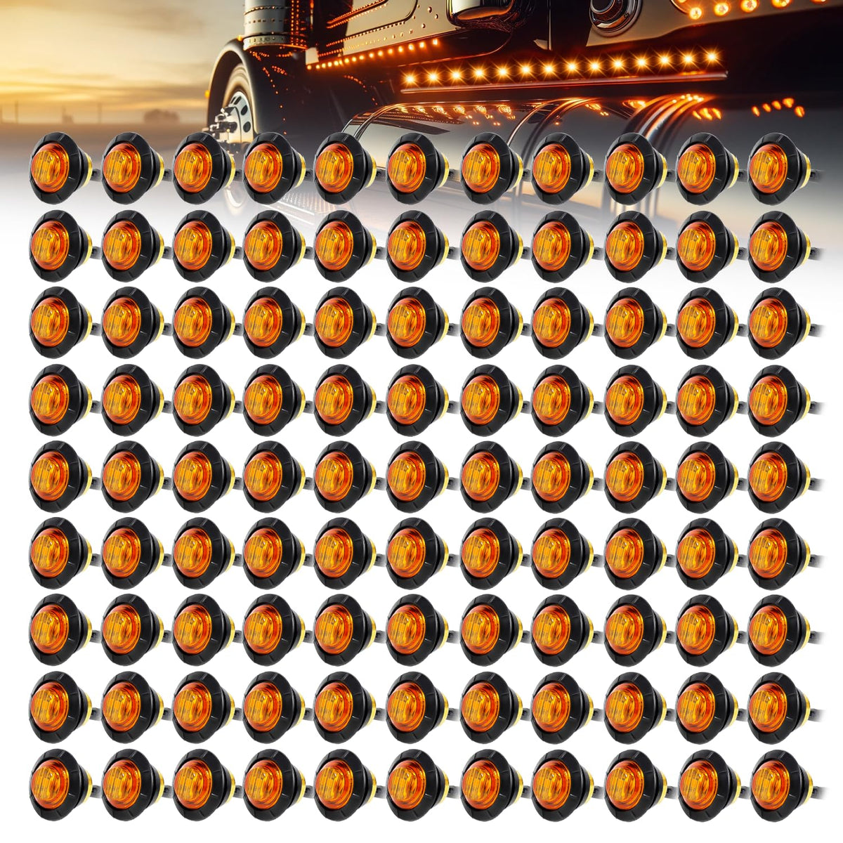 Madcatz Meerkatt Big Sets 3/4 Inch Mini Round 3 Led Side Marker Indicator Clearance Light Whitgrommets Truck Car Trailer Boat 12