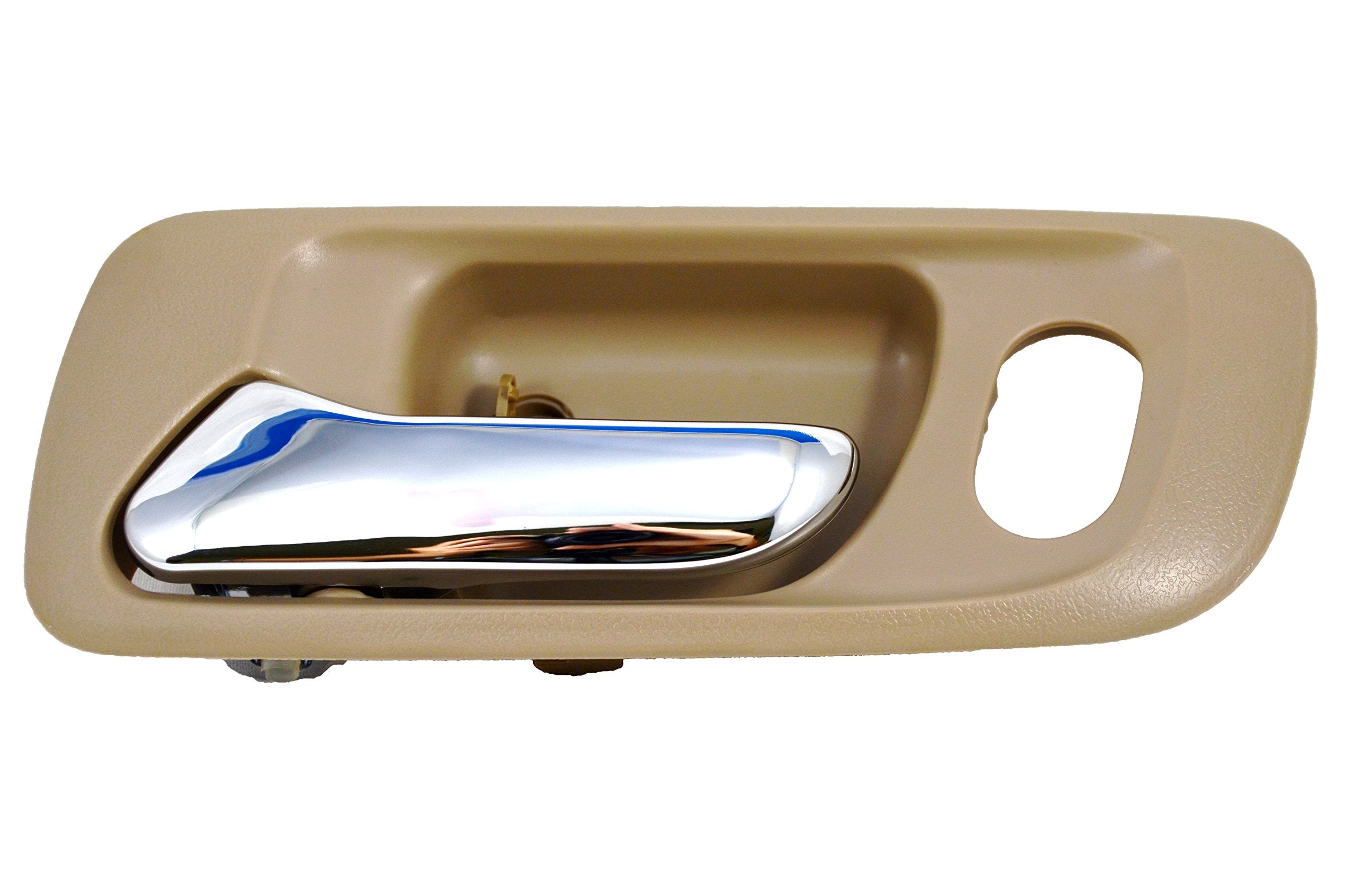 PT Auto Warehouse HO-2580ME-FL - Inside Interior Inner Door Handle, Beige/Tan Housing with Chrome Lever - 4-Door Sedan, Driver Side Front