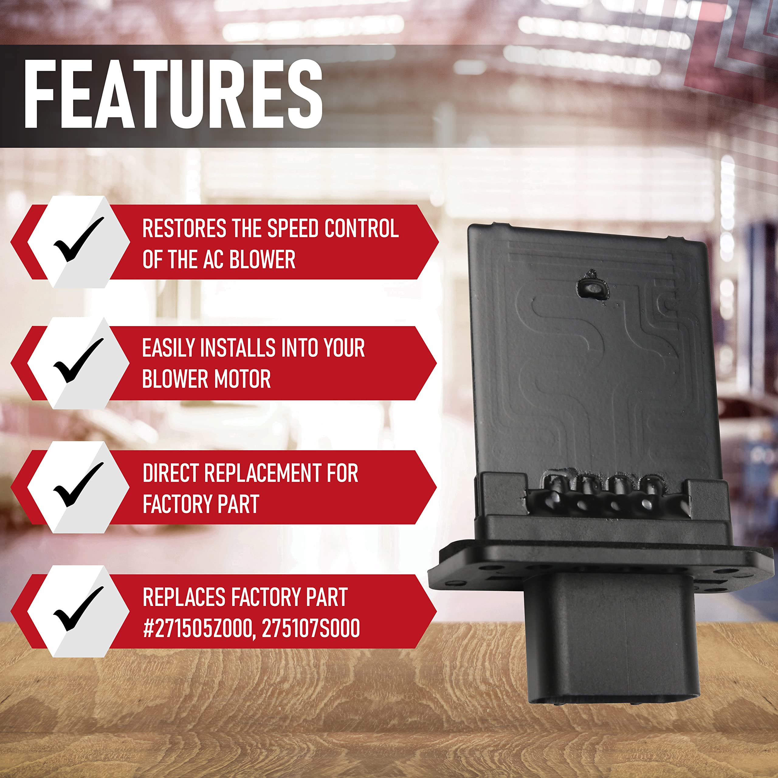 Hvac Blower Motor Resistor - Compatible With Nissan Vehicles - Armada, Frontier, Pathfinder, Quest, Titan, Xterra - Replaces 271