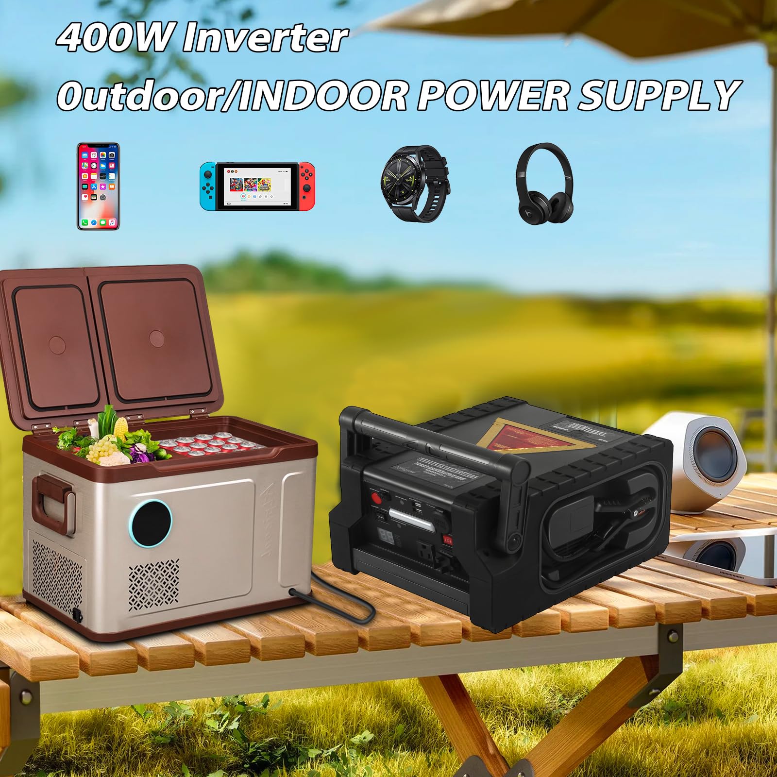 Zundian Zd-529 2000A Peak Car Battery Jump Starter, 260 Psi Portable Air Compressor Tire Inflator, Heavy Duty 12V Jump Box Batte