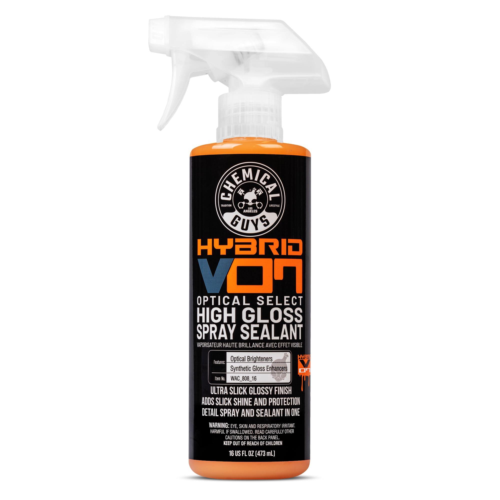 Chemical Guys Wac_808_16 Hybrid V7 Optical Select High Gloss Spray Sealant & Quick Detailer (Safe For All Finishes Including Ceramic Coatings), 16 Fl Oz, Orange Scent