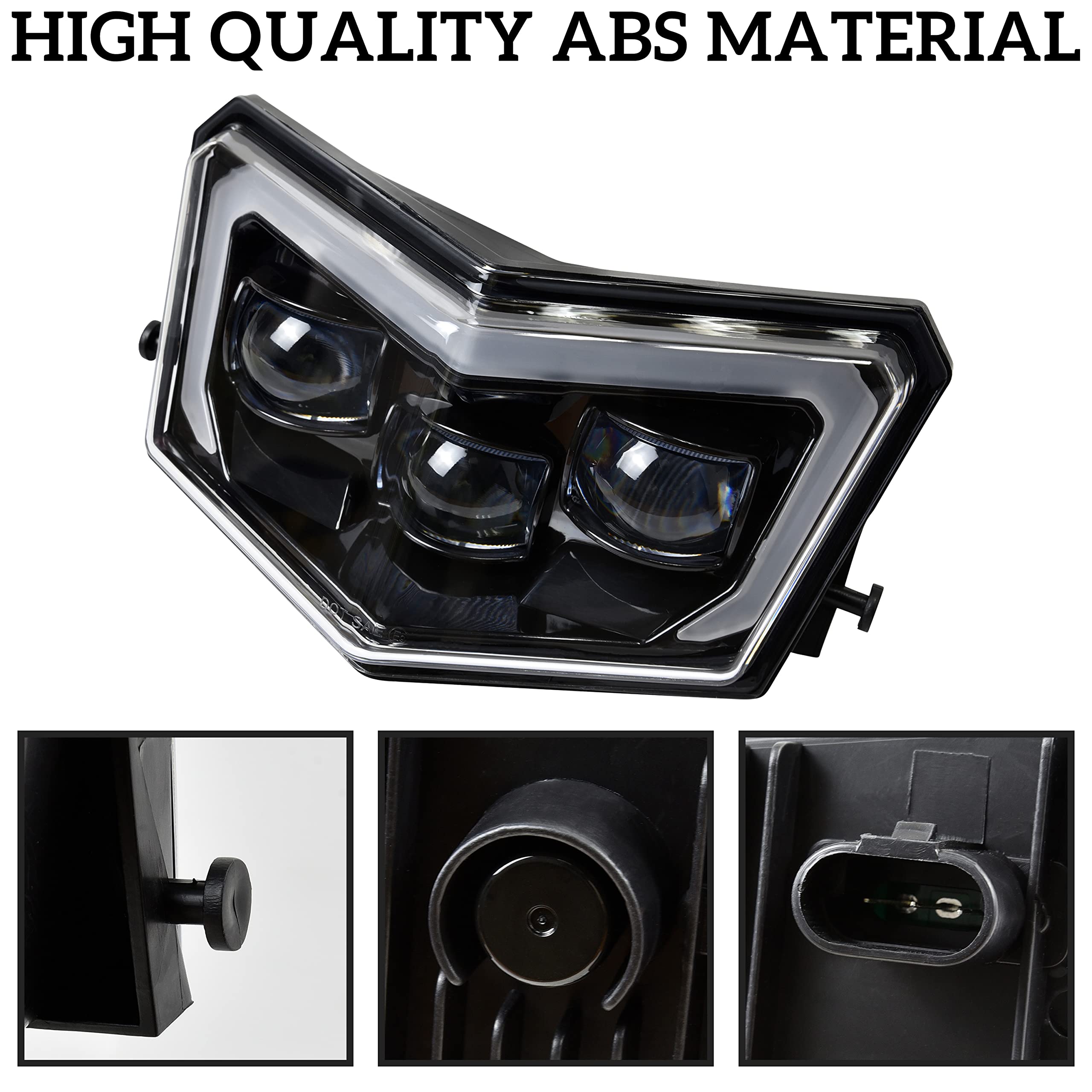 Sautvs Led Head Light Assembly For Polaris Sportsman 2017-2024, Led Headlight Pod Light Front Lamp With High Beam Drl Halo Rings For Polaris Sportsman Xp 1000 850 570 450 2017-2024 Accessories (1Pcs)