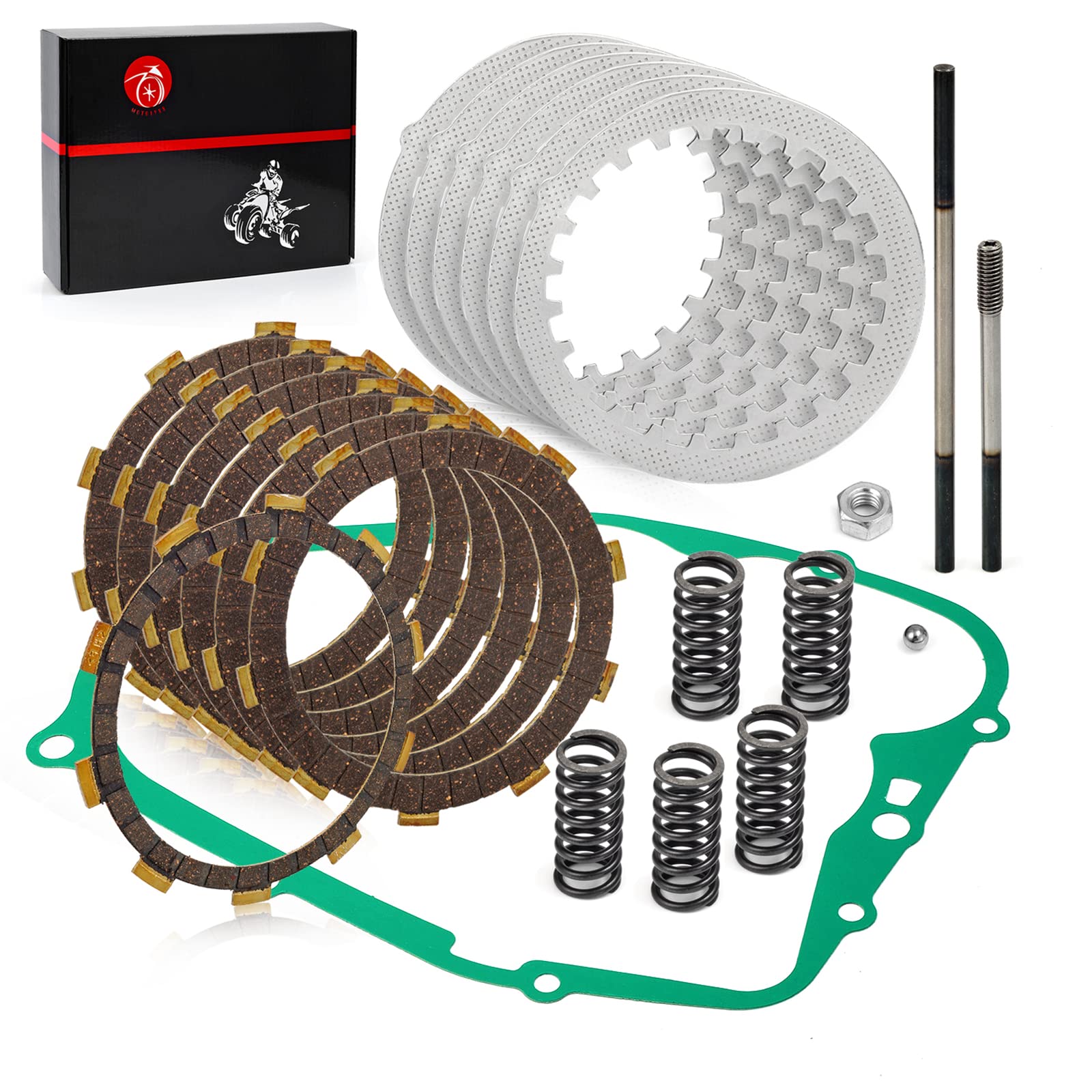 Clutch Push Rod & Ball Kit & Clutch Kit Heavy Duty Springs Gasket Compatible With Yamaha Blaster 200 1988-2006