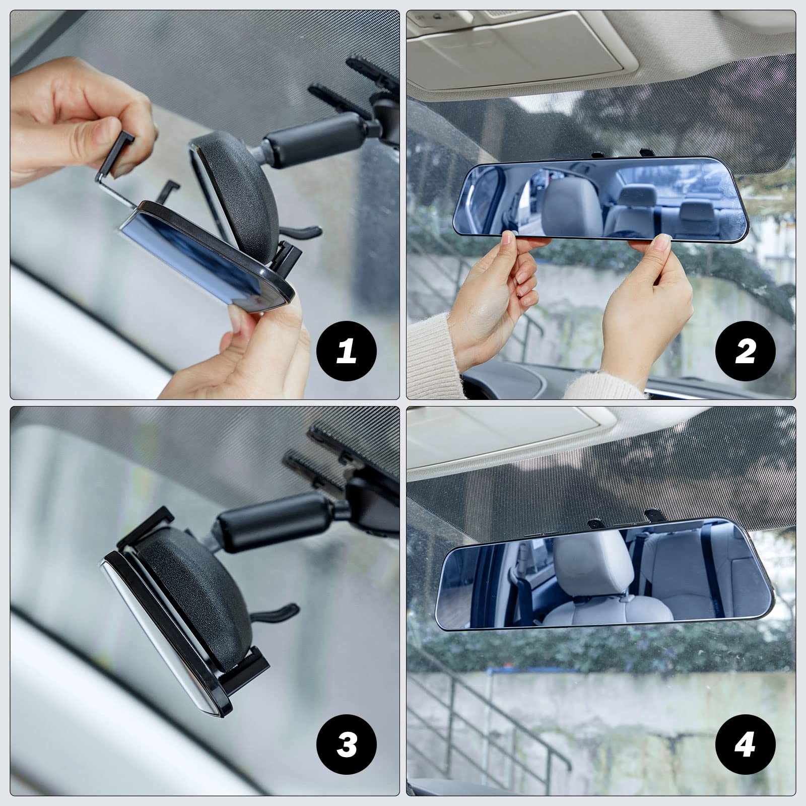 Joytutus Panoramic Anti-Glare Rear View Mirror, Wide Angle Convex Effectively Reduces Blind Spot, Universal Car Suv Trucks (Blue