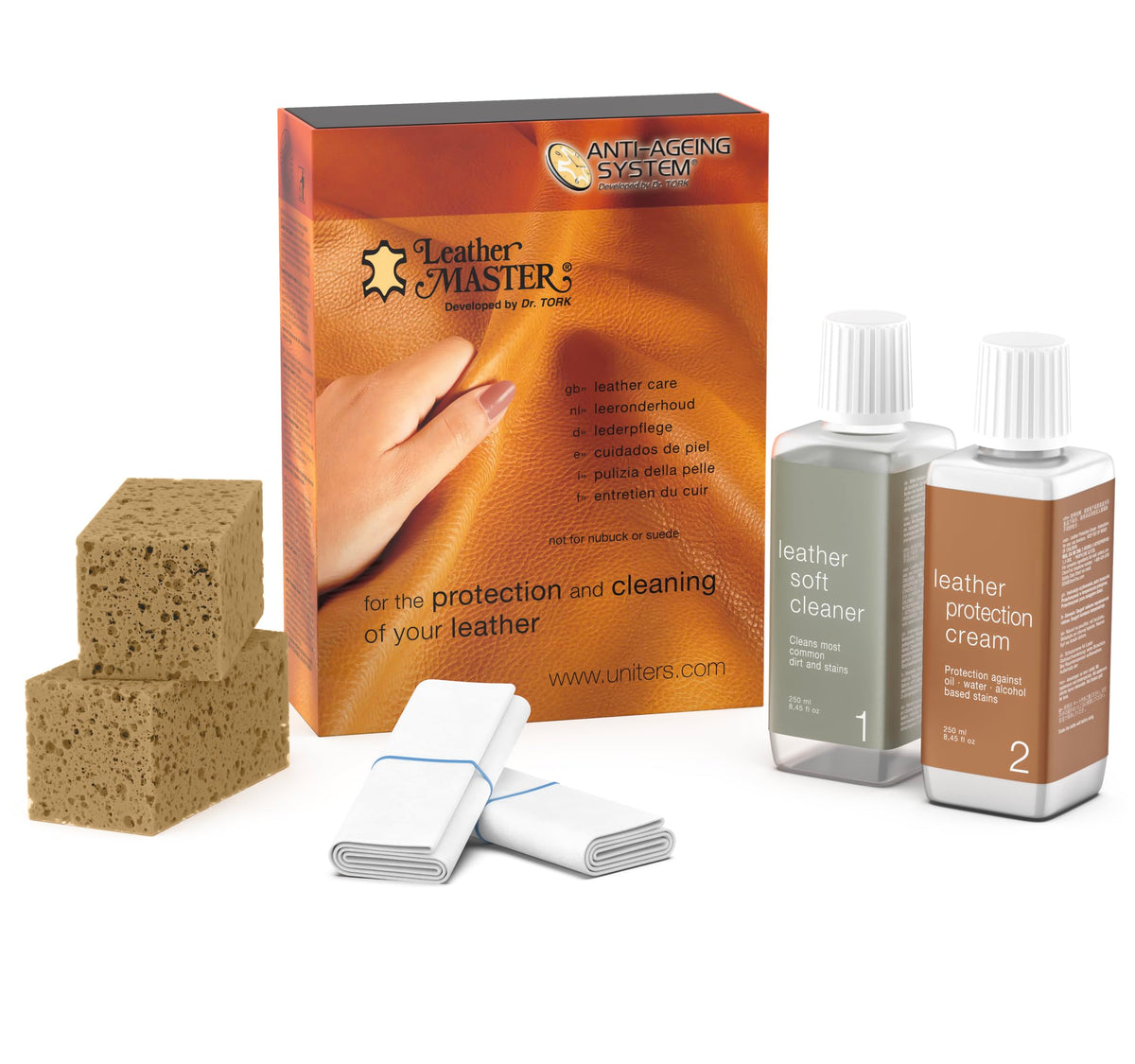 Leather Master 250Ml Leather Care Kit - Cleaning Kit Contains The Cleaner, Conditioner, Sponge, And Products For All Leather Car