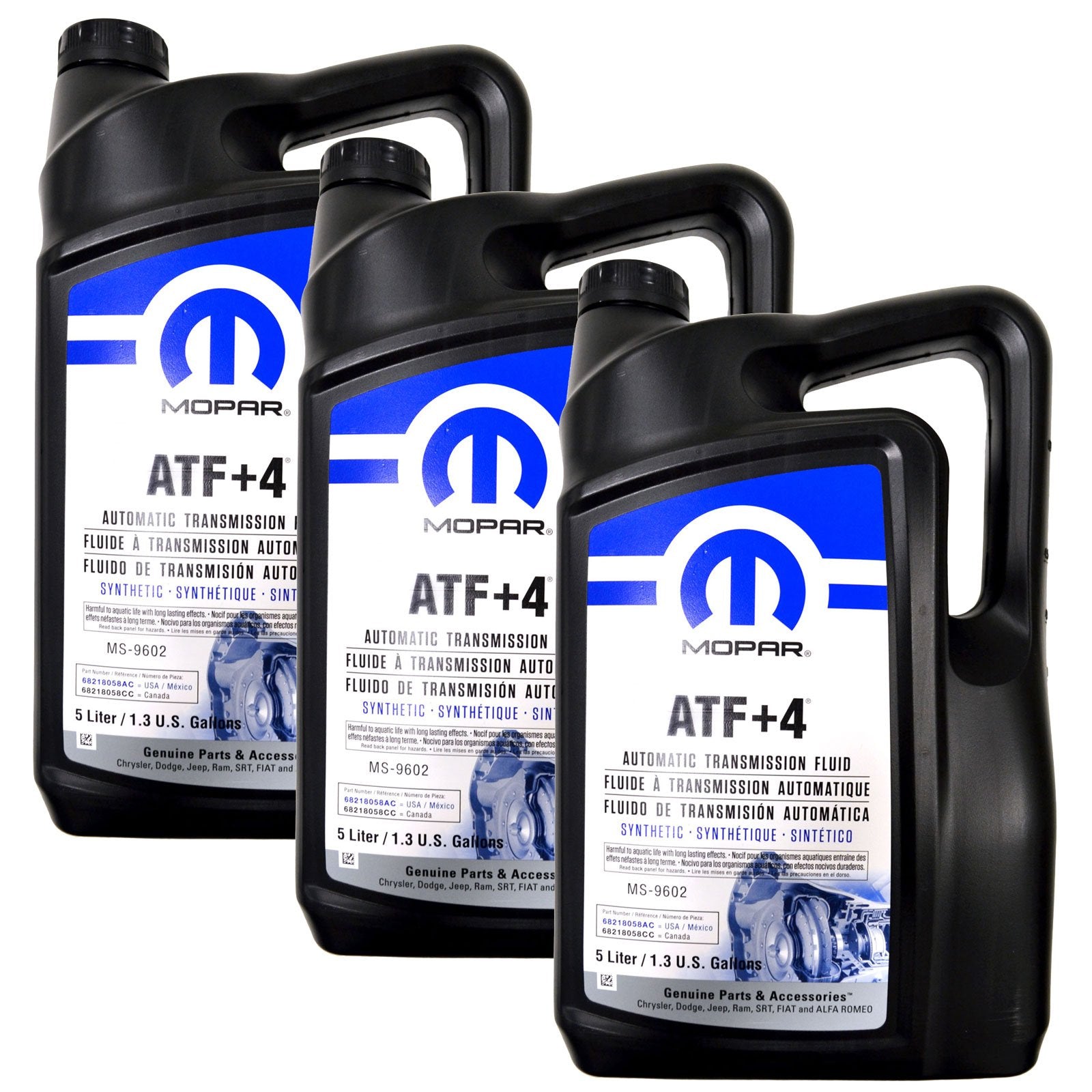 Mopar Automatic Transmission Fluid Atf+4-5 Liter (1.3 Gallon) 3 Pack