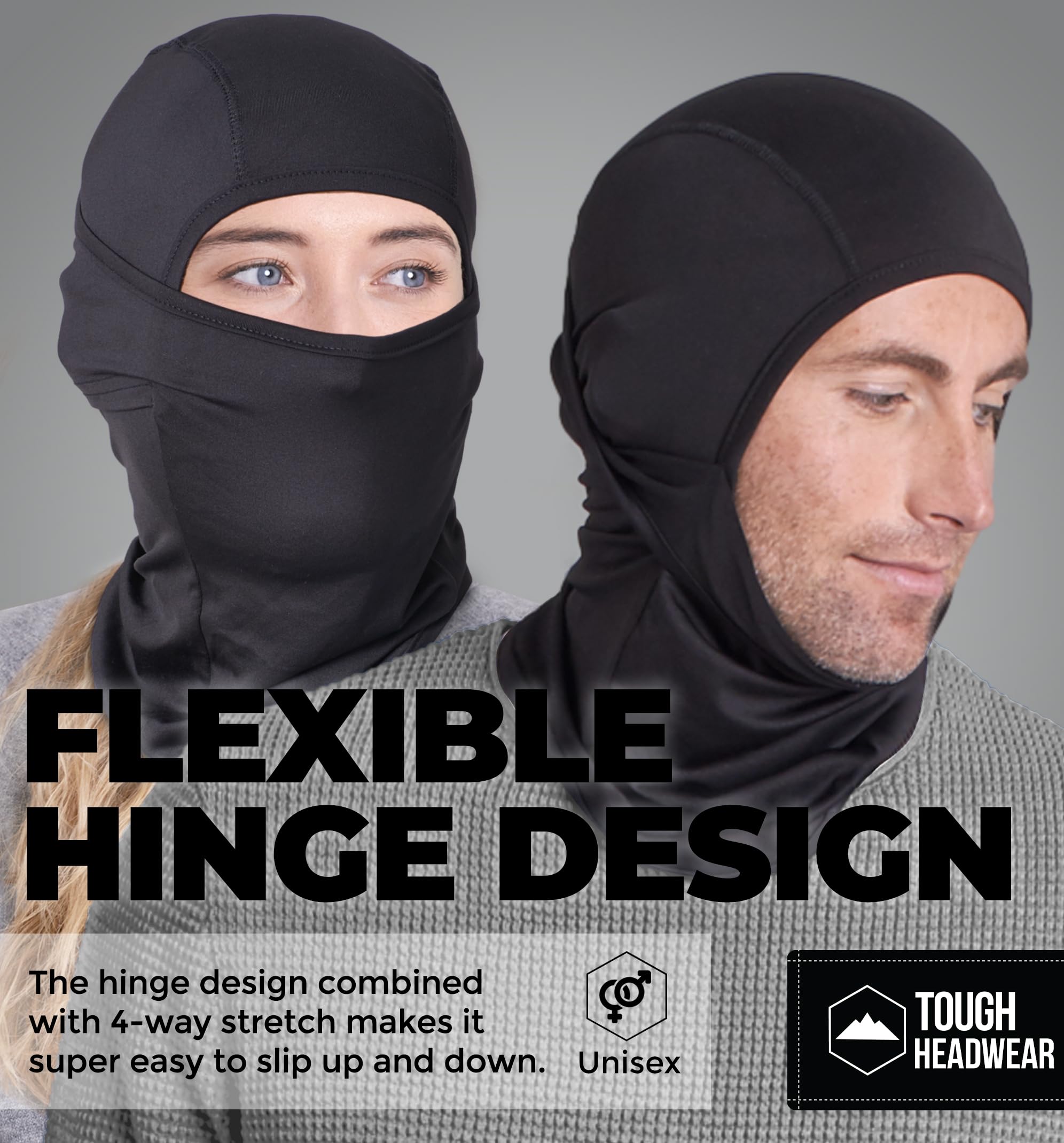 Tough Headwear Winter Balaclava - Ski Mask For Men & Women - Face Mask In Cold Weather - Mens Snowboard Gear - Skimask For Men -