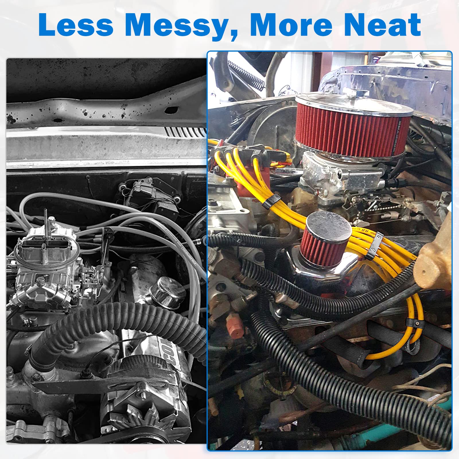 12Pc Engine Spark Plug Wire Separator Divider & 8Pc Spark Plug Wire Boots Protector Heat Sheild Sleeve 8Mm 9Mm 10Mm Spark Plug W