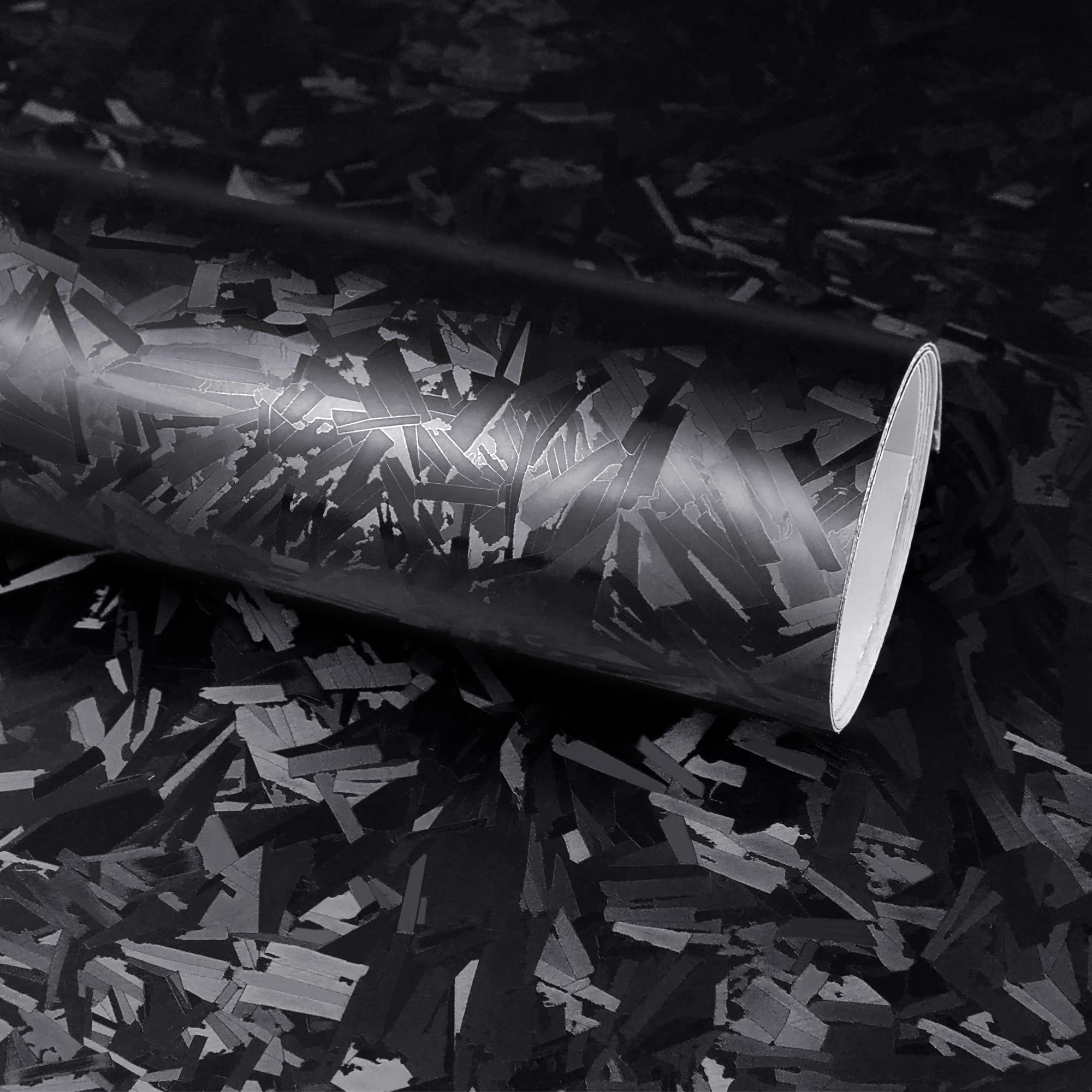 Black Forged Carbon Fiber Vinyl Wrap Roll, Lypumso Matte Black Car Wrap Vinyl With Bubble Free Air Release Auto Diy Decal Vehicl
