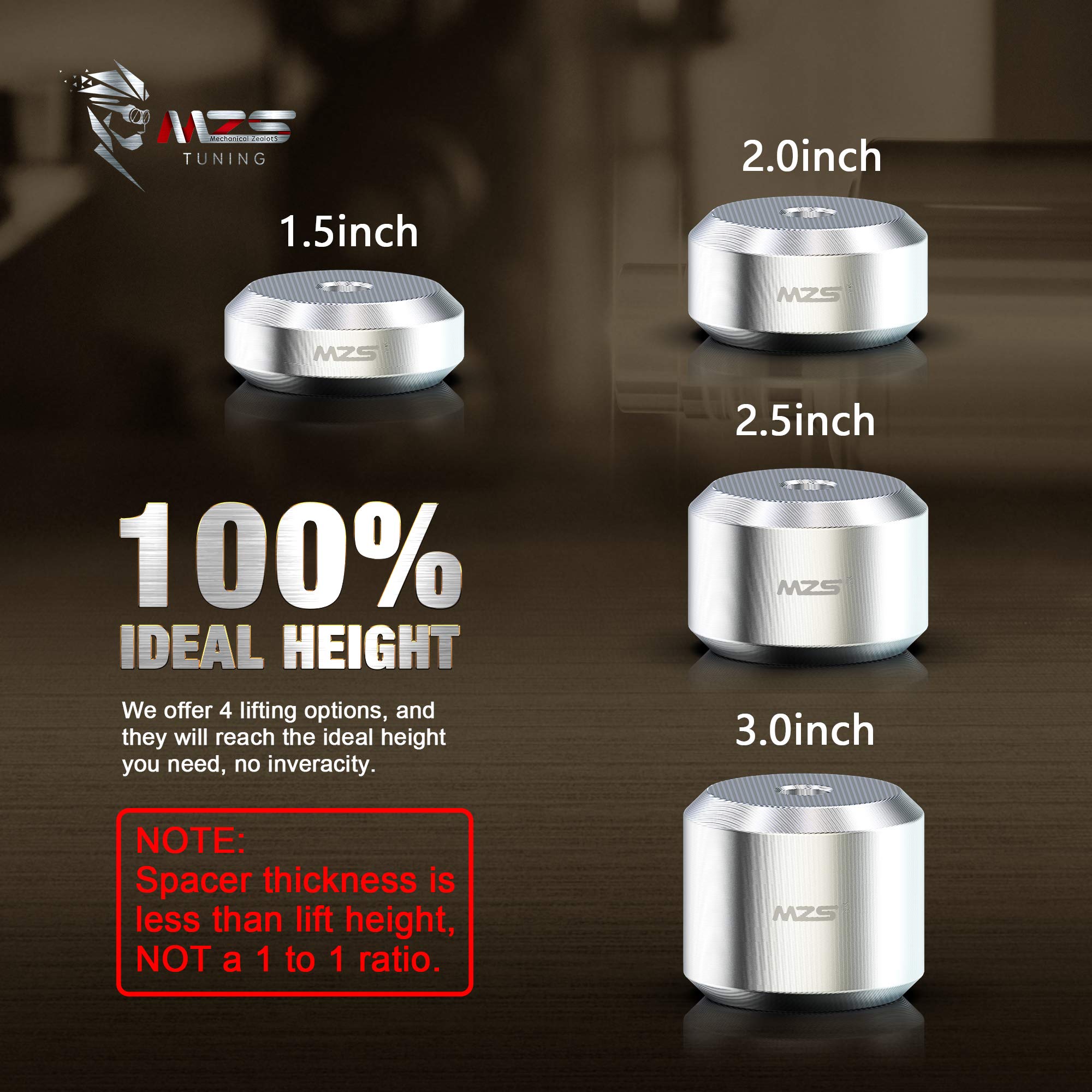 Mzs 2.5' Leveling Kit Front Coil Spring Suspension Lift Strut Spacers Compatible With 2005-2025 F250 F350 Super Duty 4Wd