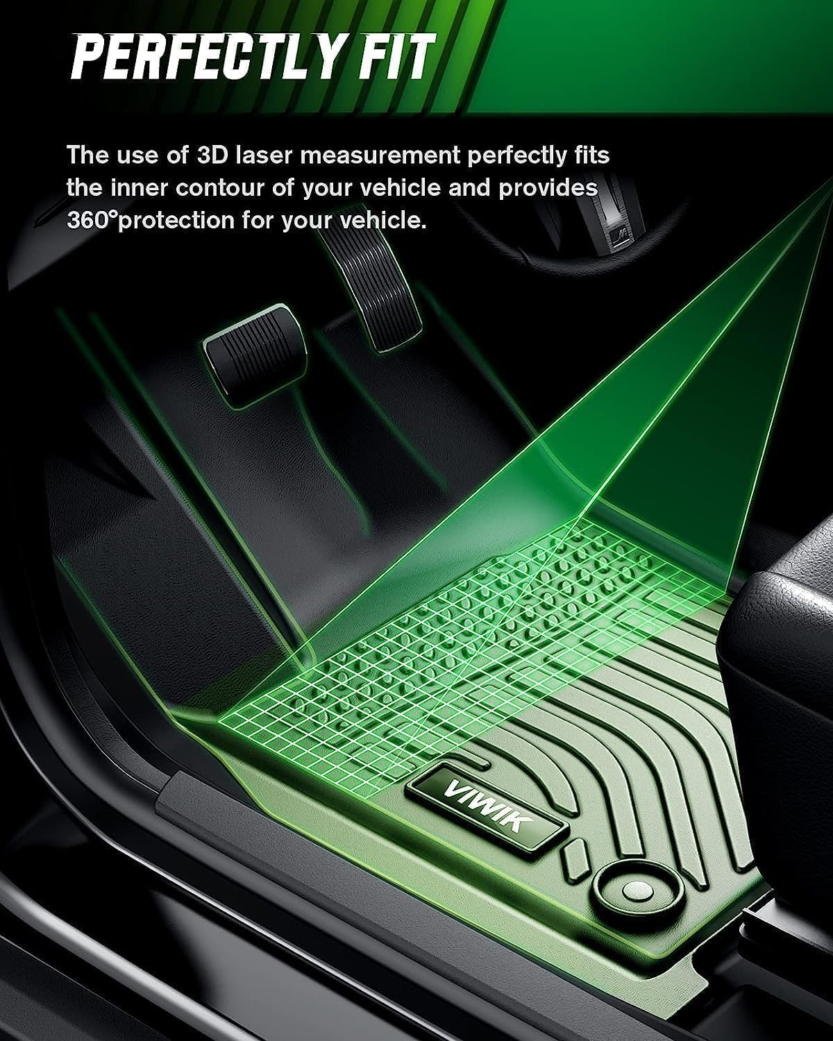 Viwik Floor Mats & Cargo Liners For Jeep Grand Cherokee 2025 2024 2023 2022, Anti Slip 3D Floor Liners, Tpe Waterproof Car Mats,