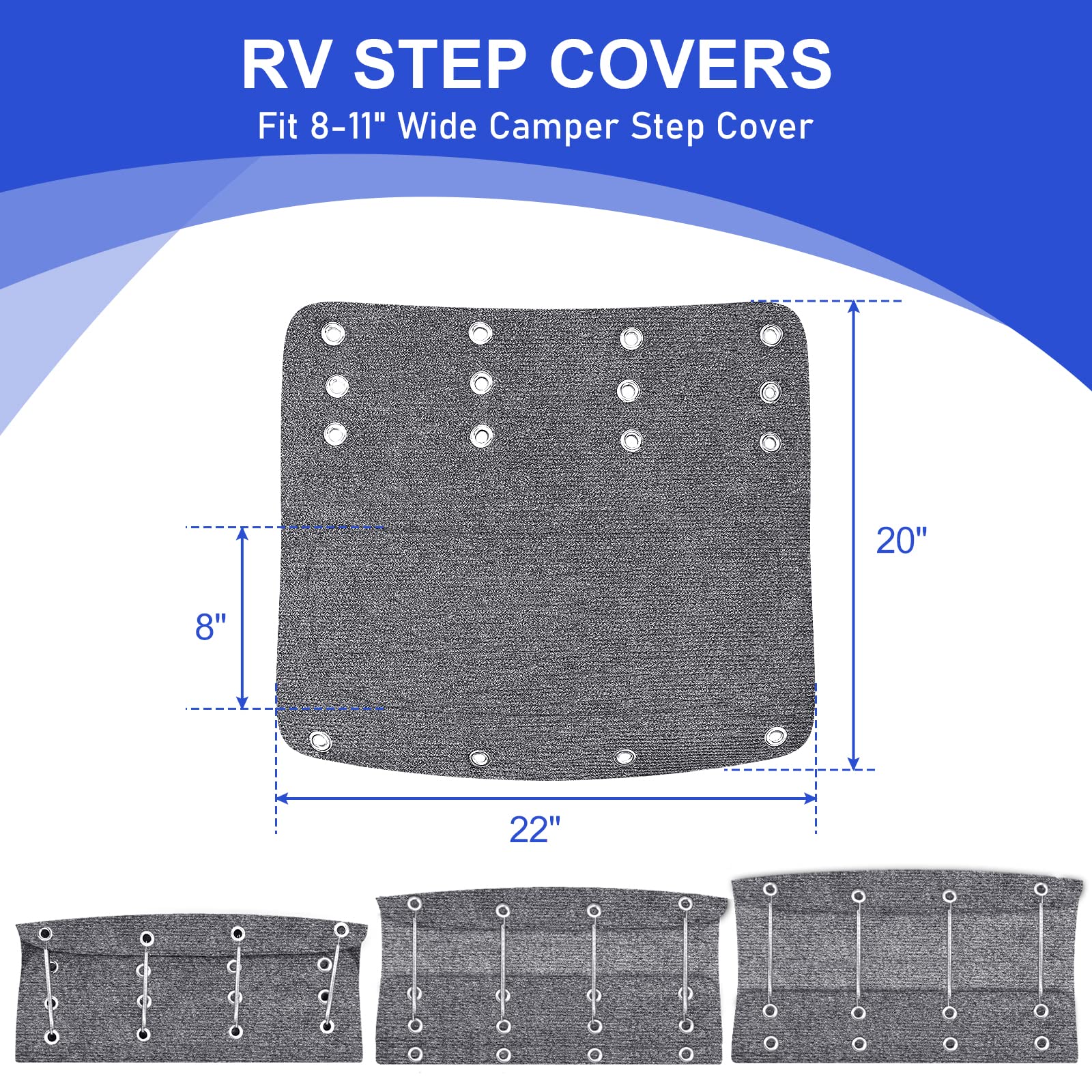 Ristow Rv Step Covers 3 Pack 22 Inch Rv Step Rug With Install Hooks Fit 8-11'' Camper Step Cover Rv Stair Covers Ideal For Wide