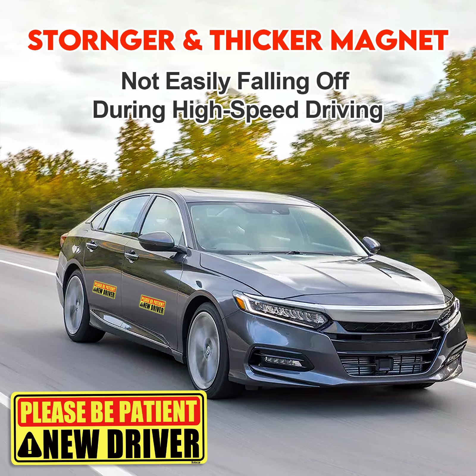 New Driver Sticker Magnet For Car 3 Pack, Please Be Patient New Driver Magnet, Magnetic New Driver Magnet For Car, New Drivers V