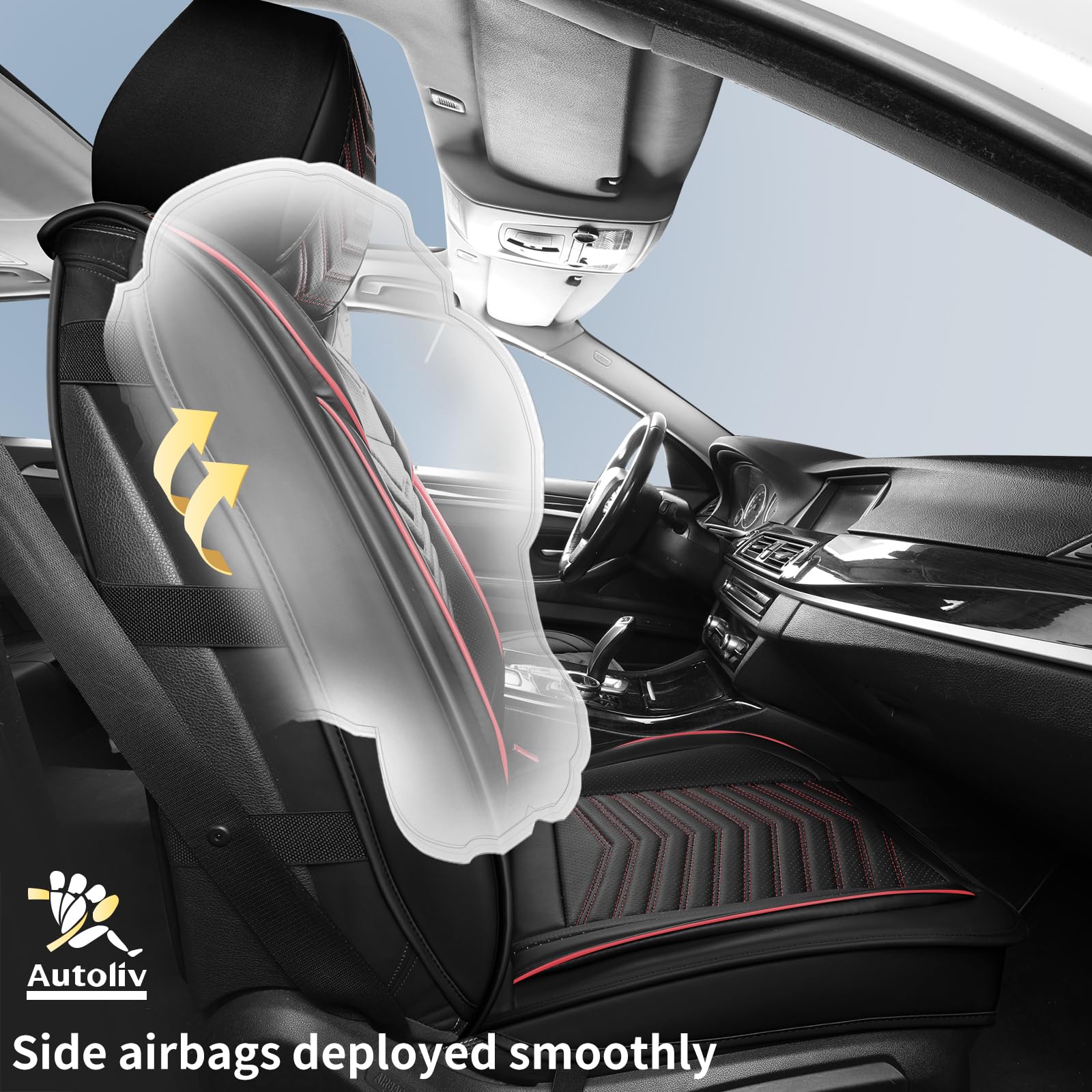 Hchengkikz Car Seat Covers,Breathable And Waterproof Faux Leather Automotive Seat Covers,Universal Anti-Slip Driver Seat Cover F