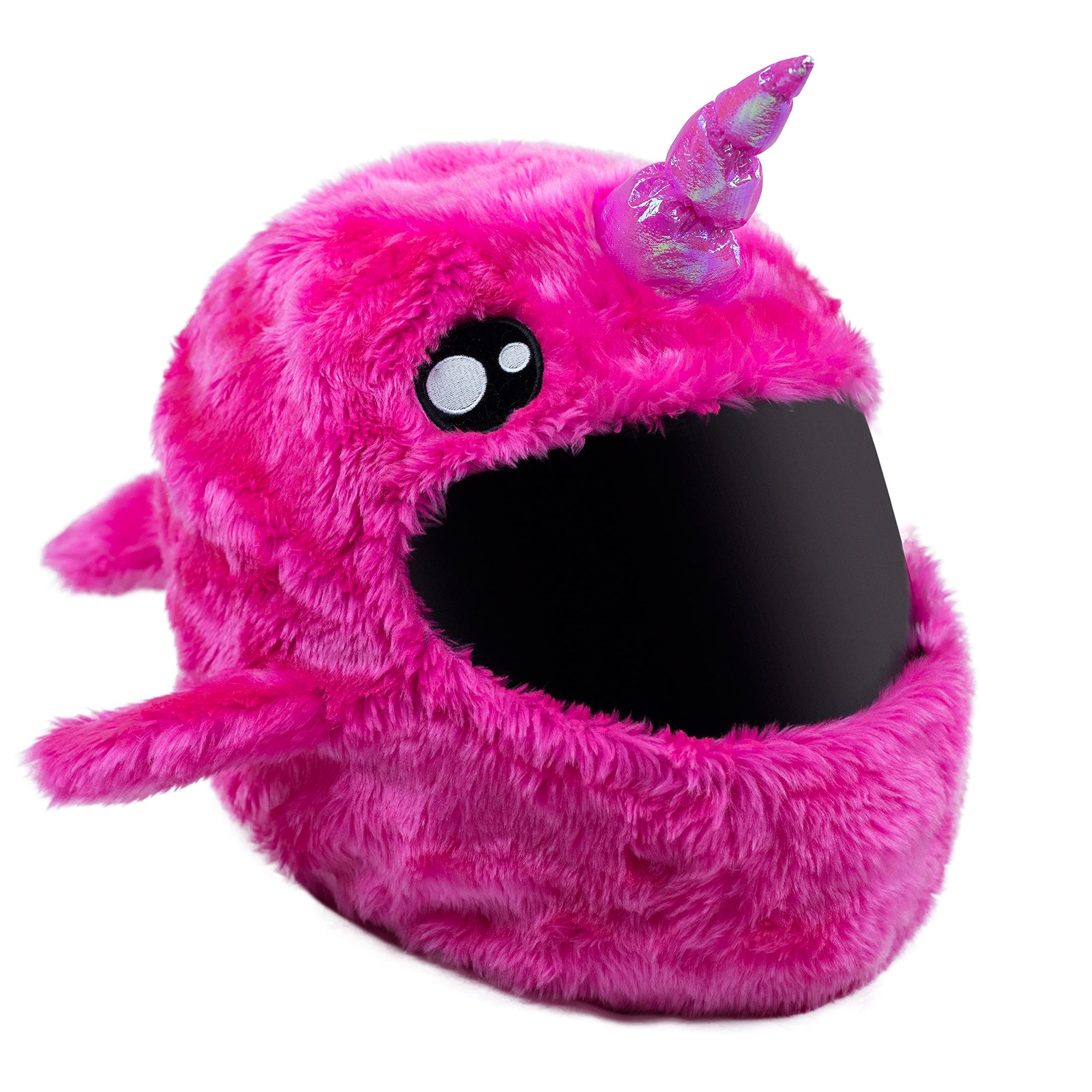 Moto Loot Helmet Cover For Motorcycle Helmet, Fun Rides And Gifts (Cover Only. Helmet Not Included) - Pink Narwhal