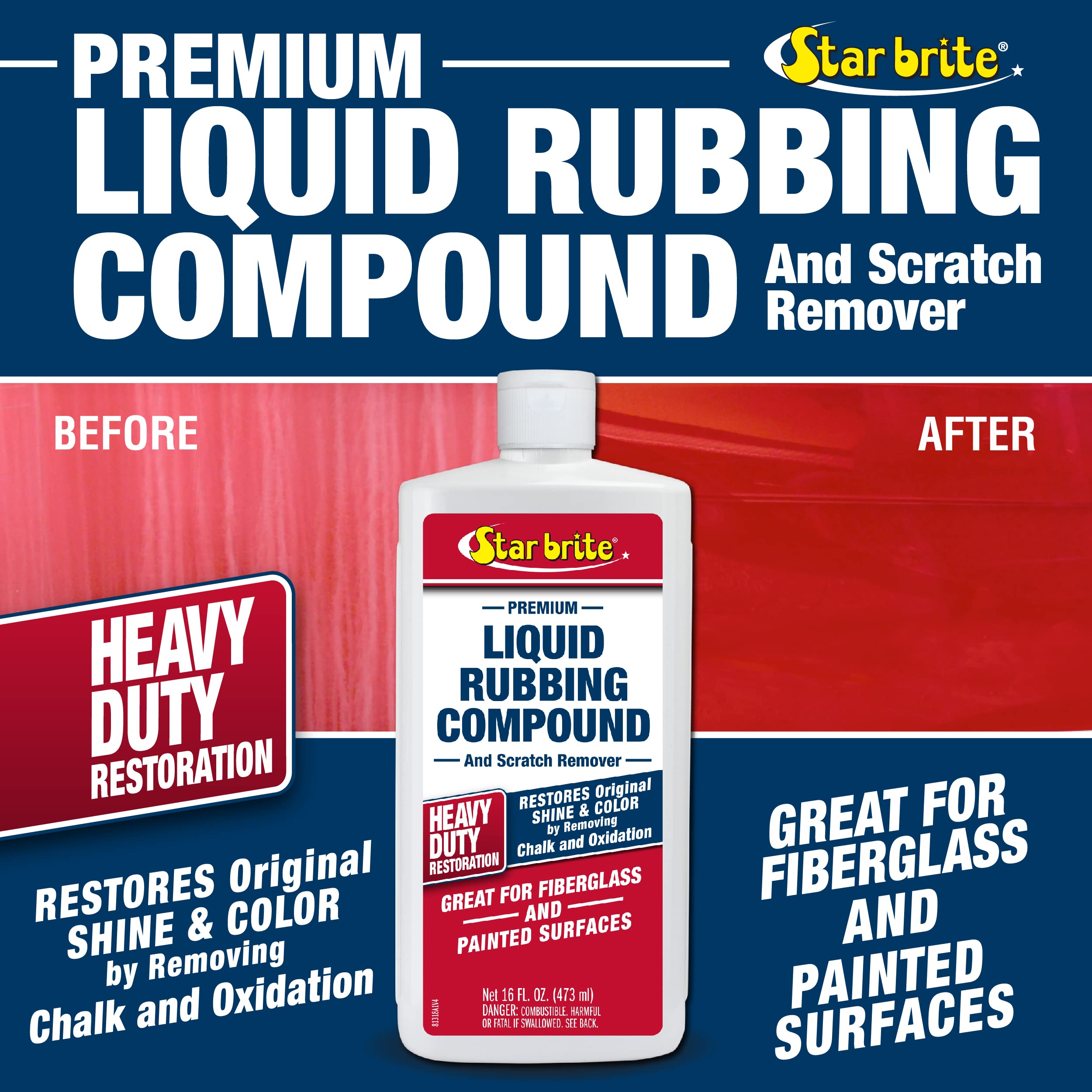 STAR BRITE Liquid Rubbing Compound For Heavy Oxidation - 16 OZ (081318)