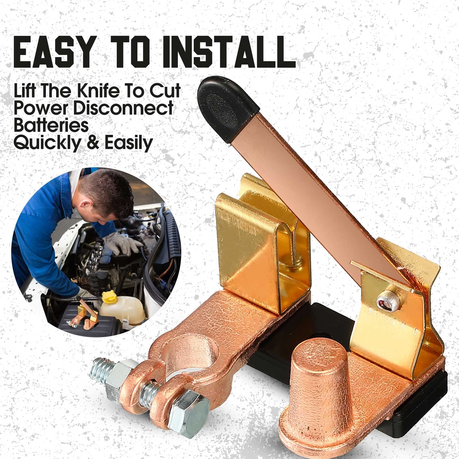 2 Pack Top Post Knife Blade Master Switch Side Post Battery Disconnect Switch 12V/ 24V 250/750 Amps Battery Cut Off Switch for A