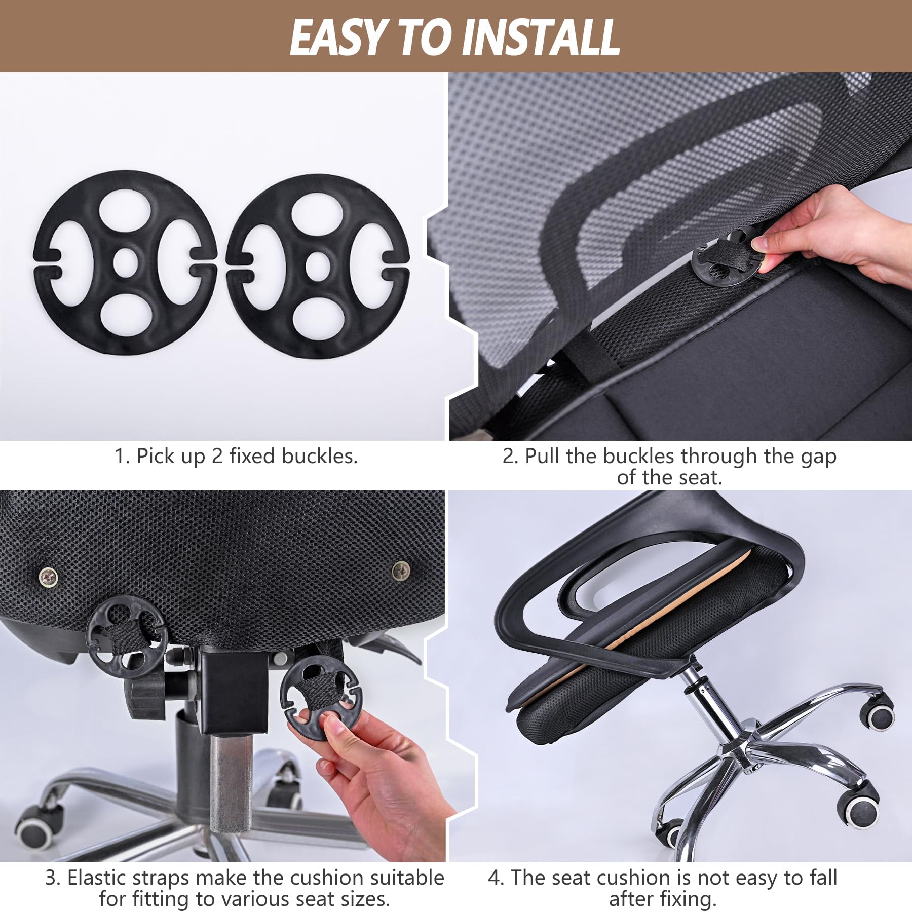 Myfamirea Car Seat Cushion Pad 1.2 '' Thick Comfort Seat Protector For Car Driver Seat Office Chair Home Use Memory Foam Seat Cu