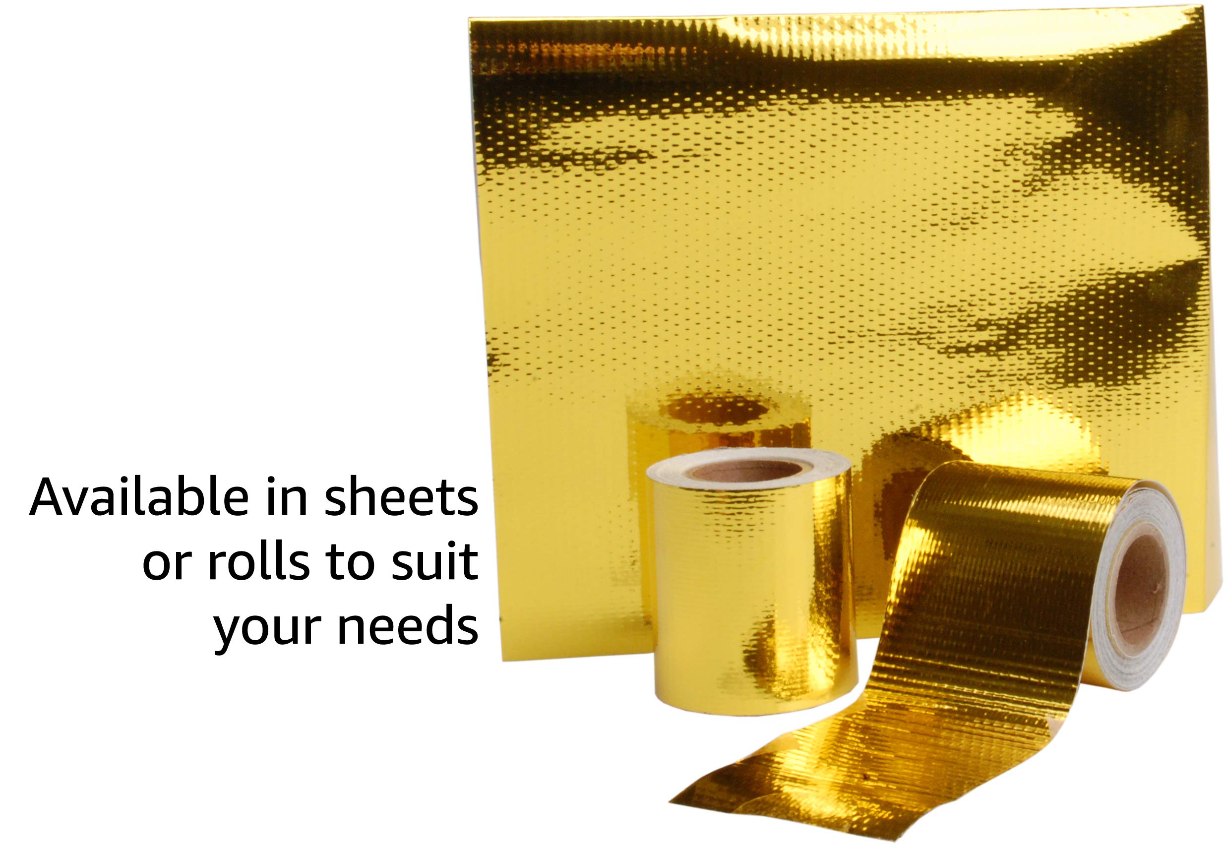 Design Engineering 010394 Reflect-A-Gold High-Temperature Heat Reflective Adhesive Backed Roll, 1.5 X 15' Roll