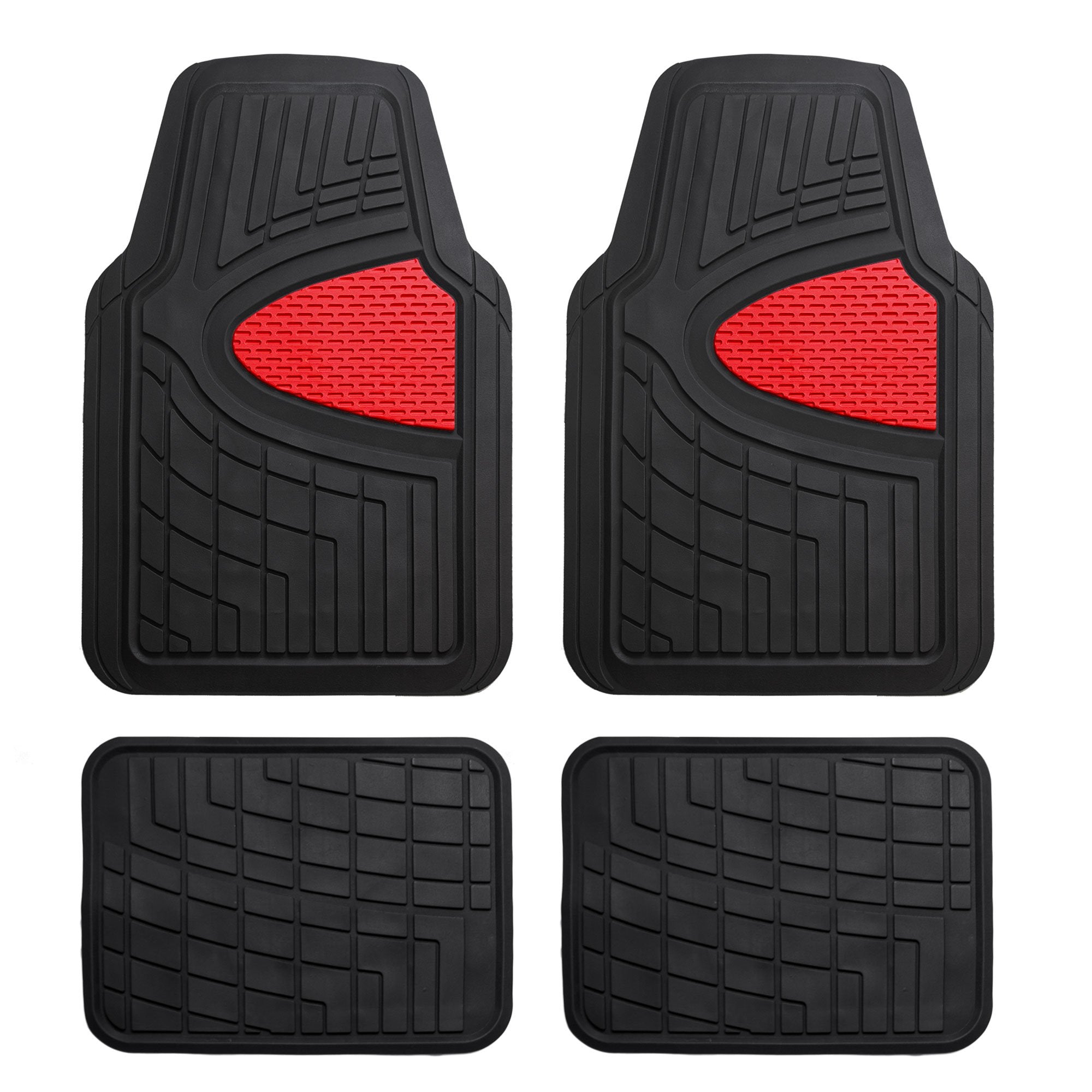Fh Group Automotive Floor Mats - Heavy-Duty Rubber Floor Mats For Cars, Universal Fit Full Set, Climaproof Floor Mats, Trimmable