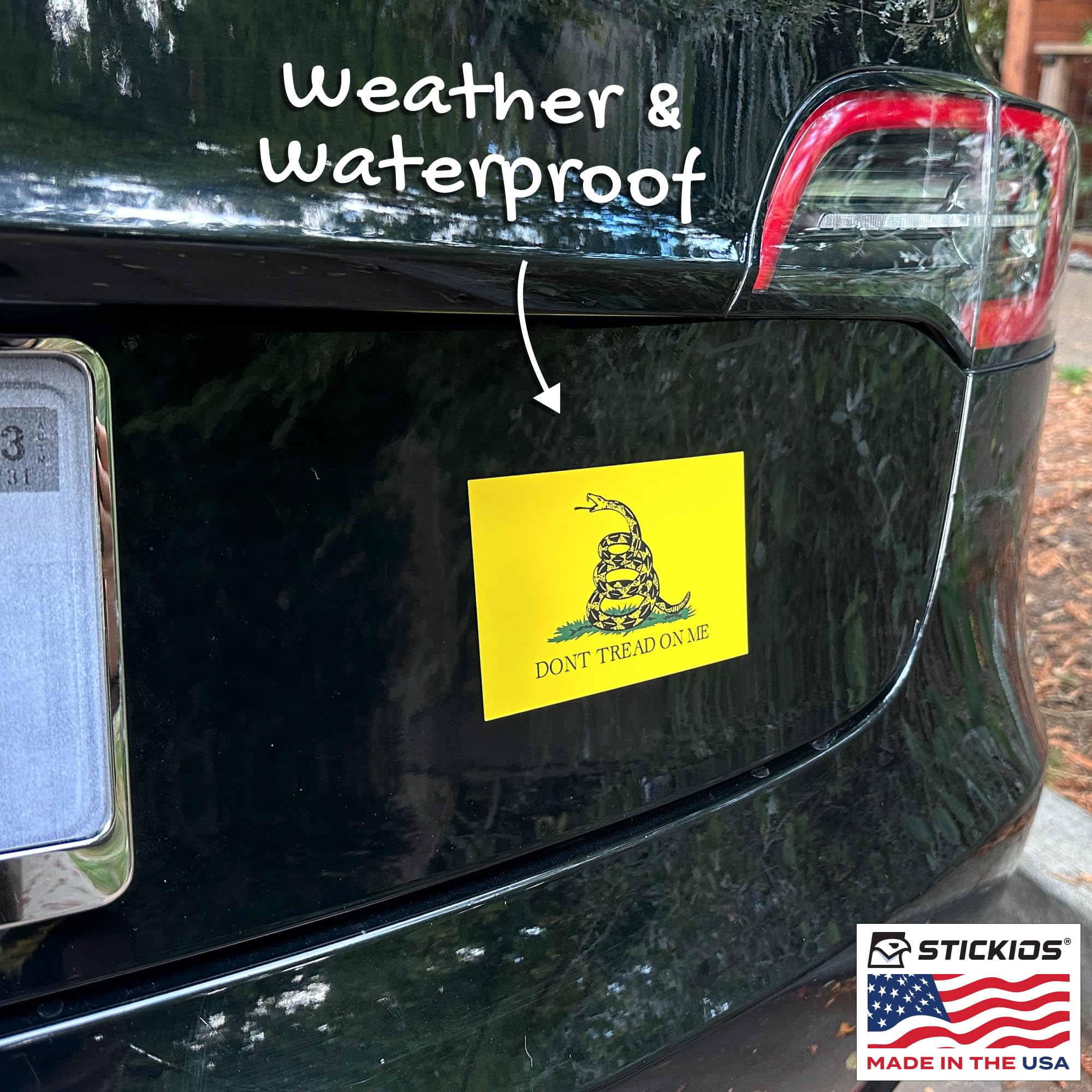 Stickios Dont Tread On Me Sticker - Gadsden Flag Stickers for Cars, Trucks, Windows - Patriotic American Flag Decal - Classic Ye