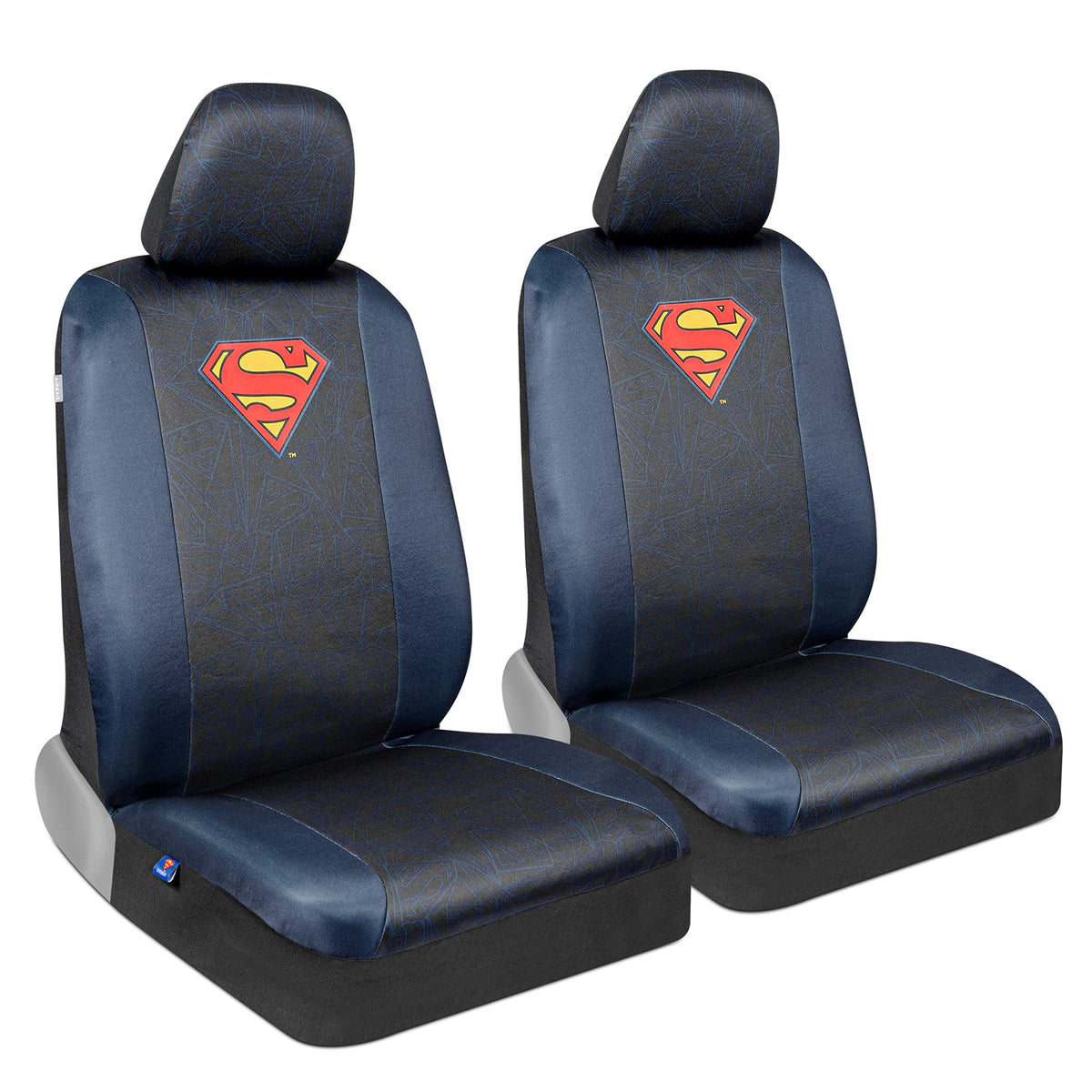 Bdk Warner Bros Dc Comics Superman Universal Fit Seat Covers Car Accessories - With Removable Head Cover & Matching Seat Belt Pa