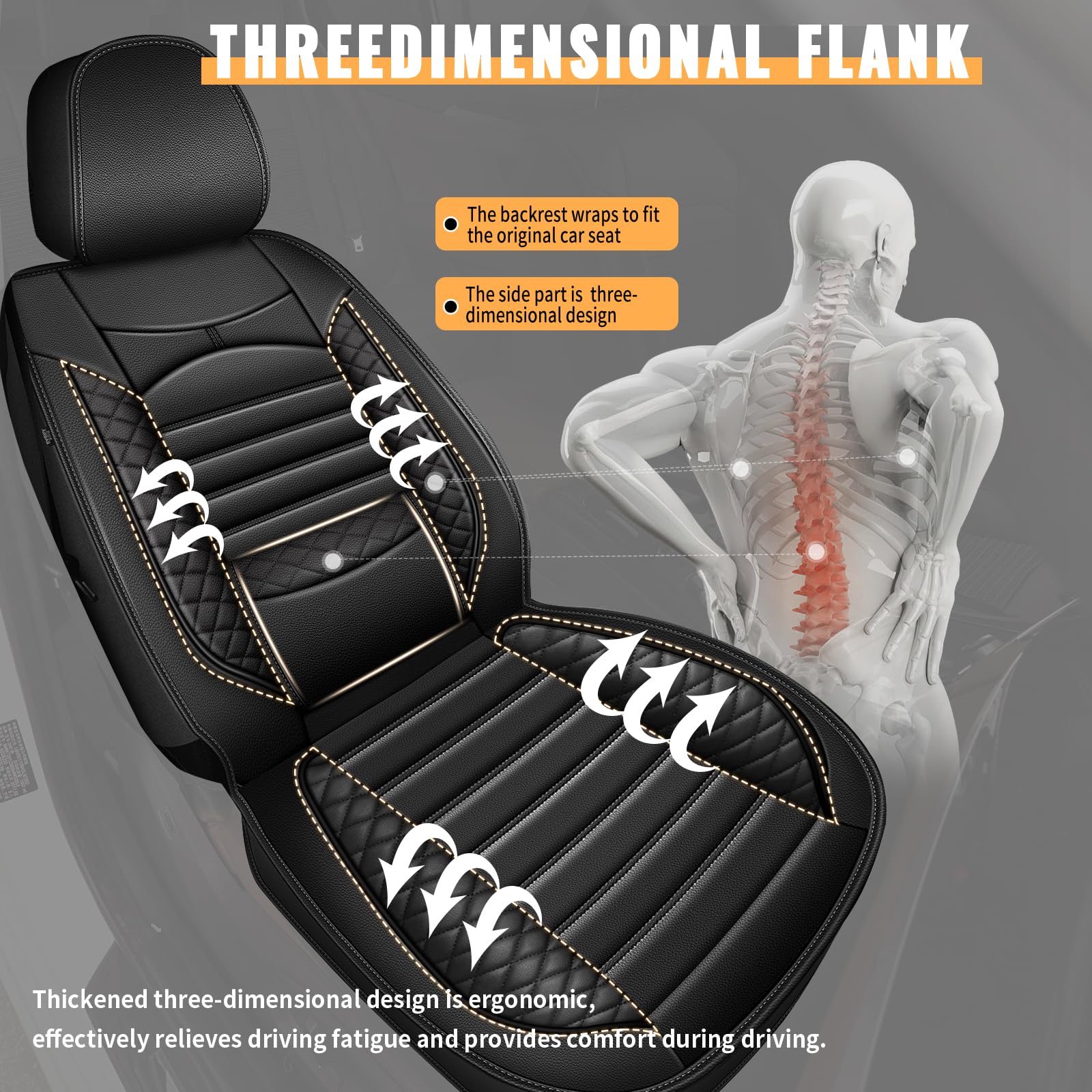 Jiamaoxin Seat Covers For Ford F150 2009-2024 2025 - F250/F350/F450 2017-2024 2025: 5 Seat Full Set Faux Leather Truck Seat Cove