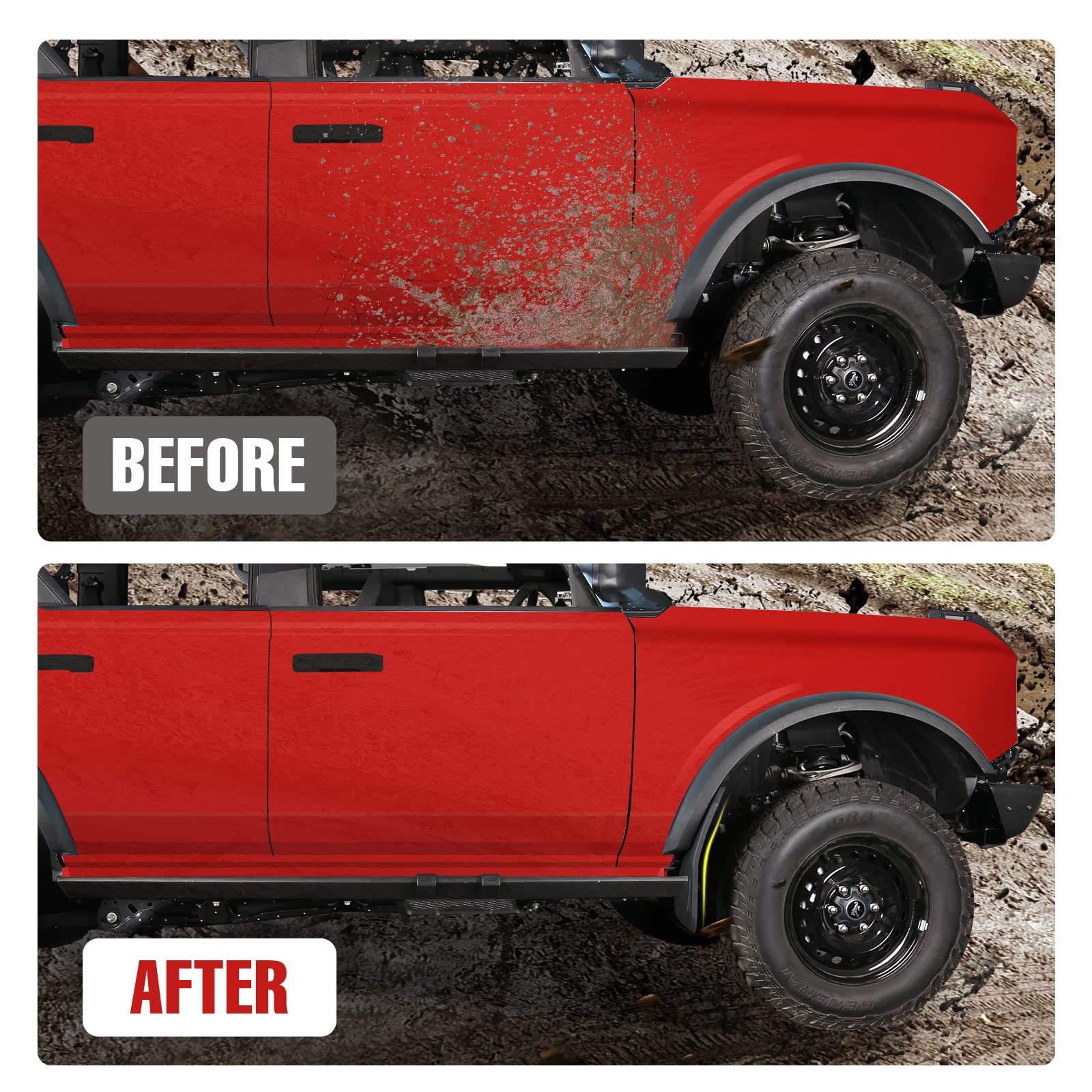 Mabett Mud Flaps For Ford Bronco Accessories 2021 2022 2023 2/4-Door No Punching Required Front And Rear (No Logo)