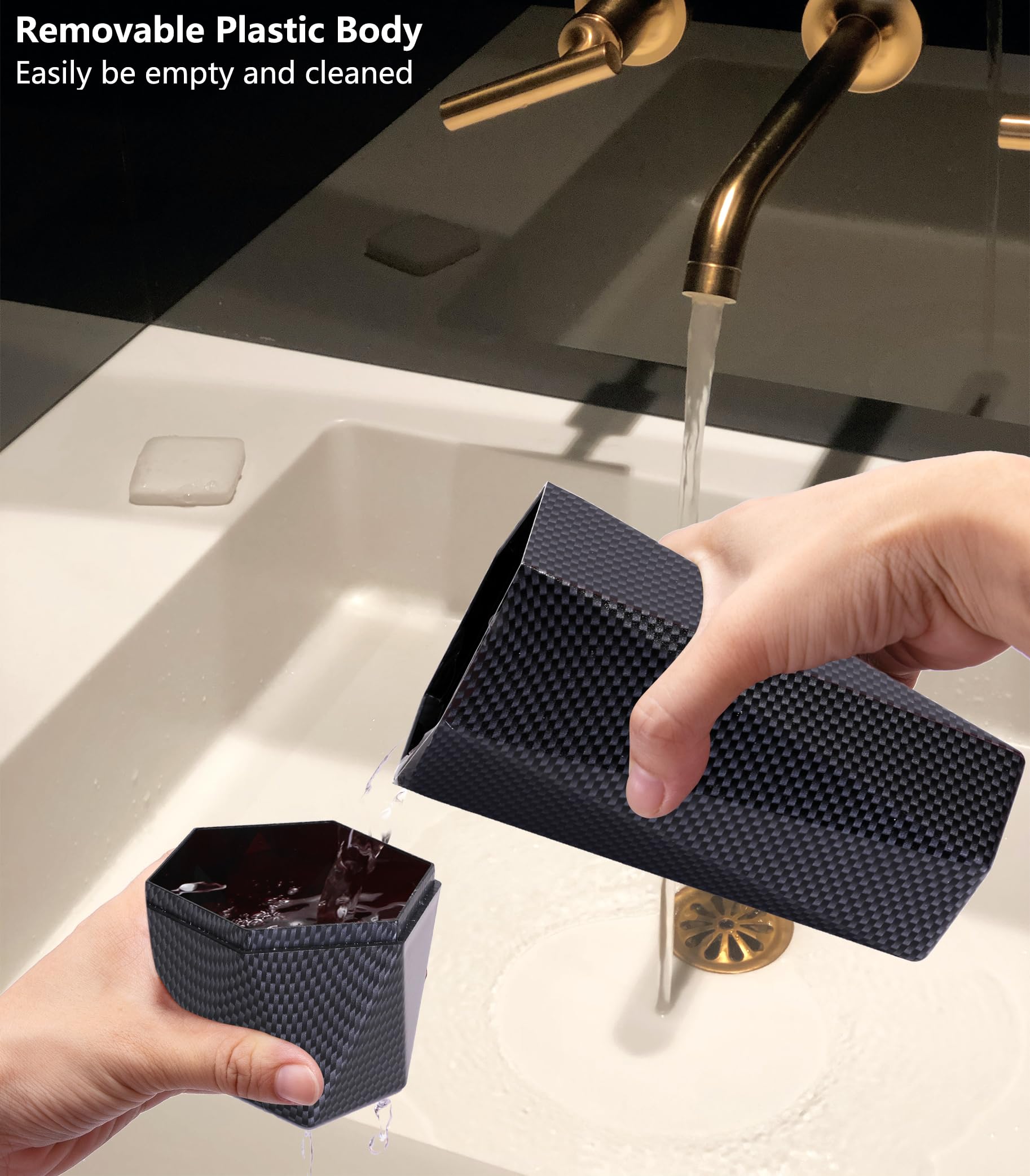 Ginsco Car Trash Can With Lid, Cup Holder Garbage Can For Car, Garbage Bin Cars Accessories For Interior, Leakproof Small Trash