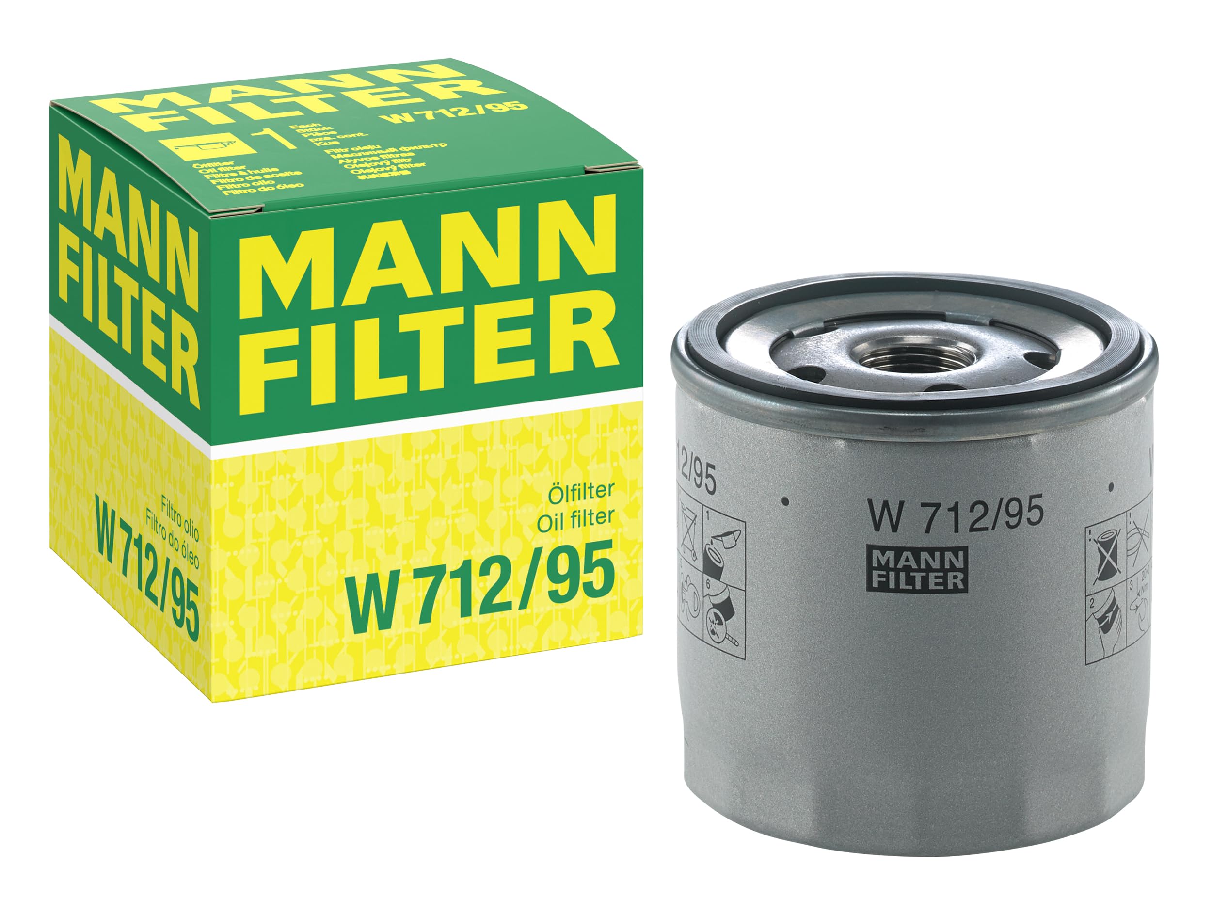 Mann-Filter W 712/95 Oil Filter - Spin On, Bronze-N6