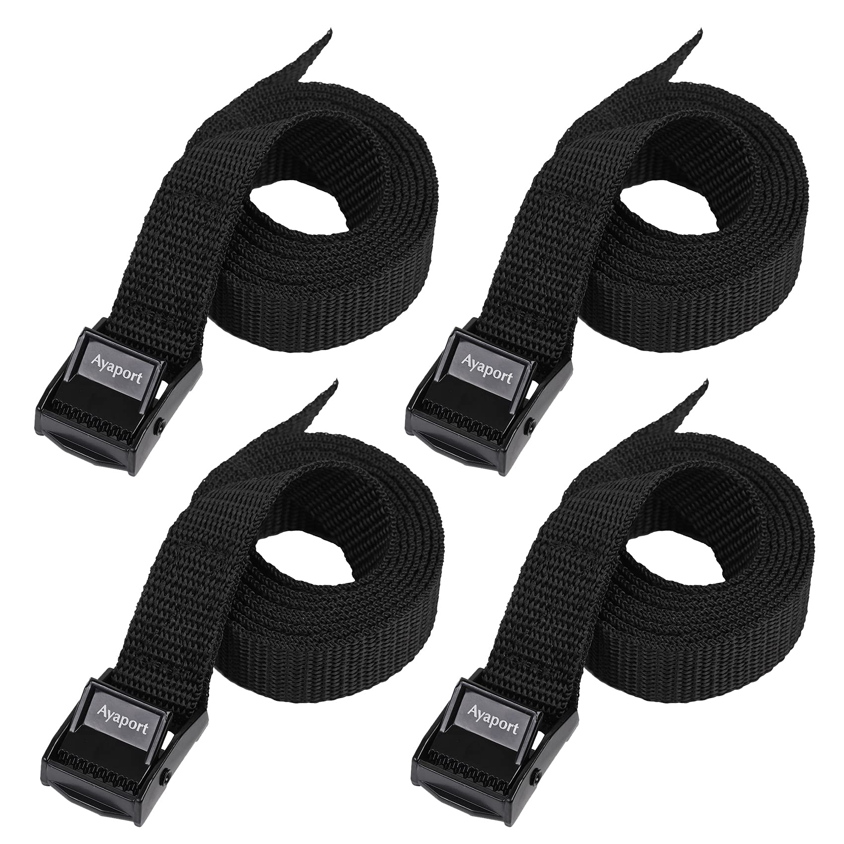Ayaport Lashing Straps With Buckles Adjustable Cam Buckle Tie Down Cinch Strap For Packing Black 4 Pack