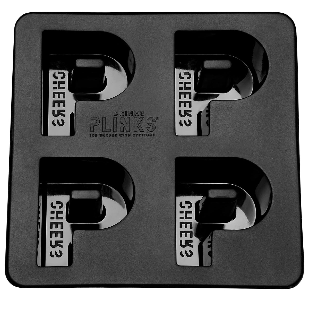 Drinksplinks P Silicone Ice Cube Tray - Ice Cube Mold Trays Shaped Like The Initial Letter P For Cocktail Bourbon Spirits Juice