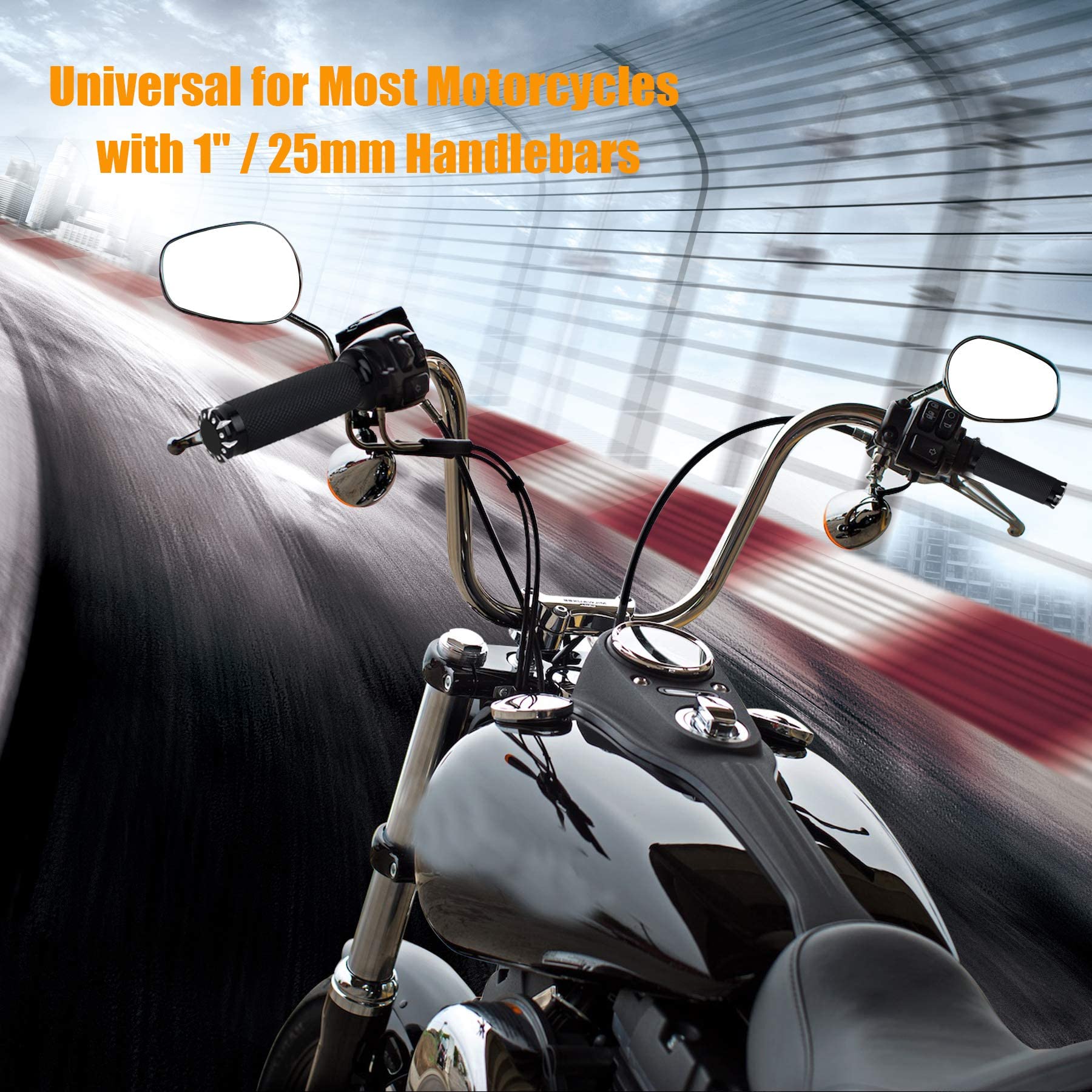 Nthreeauto Handlebar Hand Grips Motorcycle Throttle Grip For 1' / 25Mm Handle Bars Universal Compatible With Harley Dyna Sportster 883 1200 Road Electra Glide Softail Touring