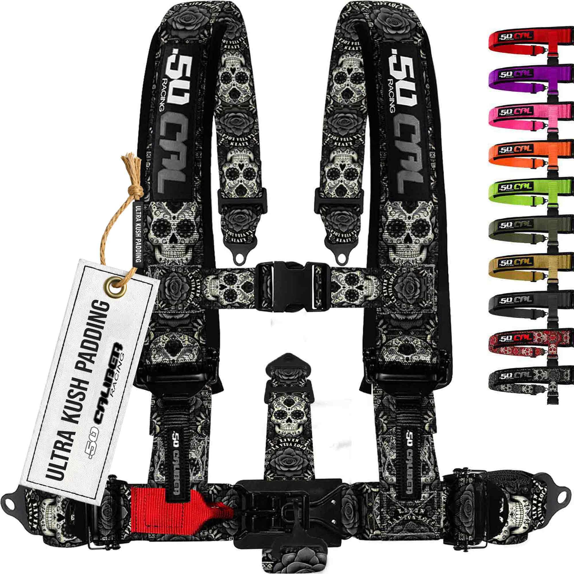 1pc 5 Point Harness for Bucket Seat, Quick Release, 10 Color Options, Racing Harness, Race Car, Off Road, UTV, RZR (Black Sugar 