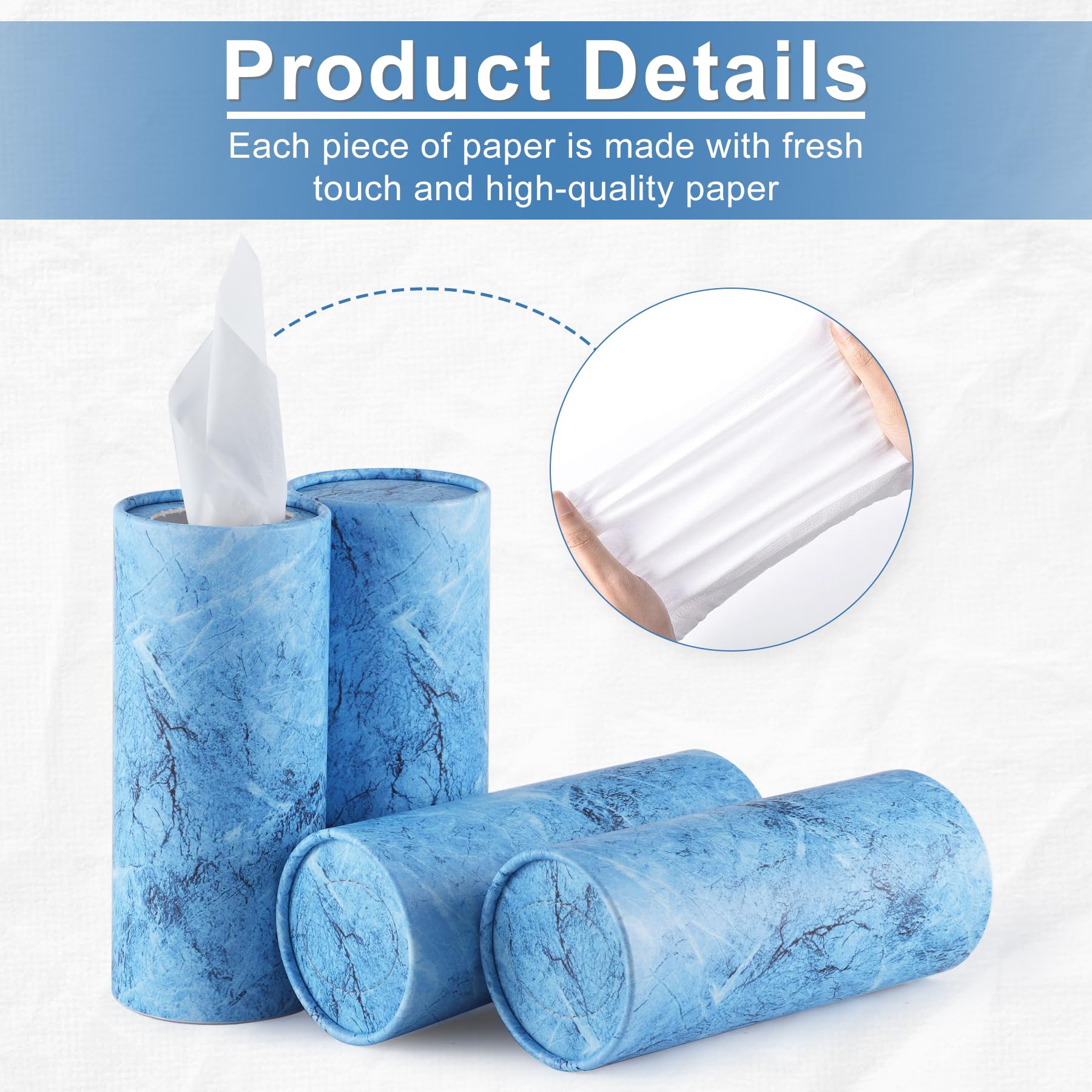 Singaro Car Tissue Holder, 4 Pack Car Cup Holder Facial Tissues With Kleenex Travel Tissue Bag, Quick And Convenient Flower Comb