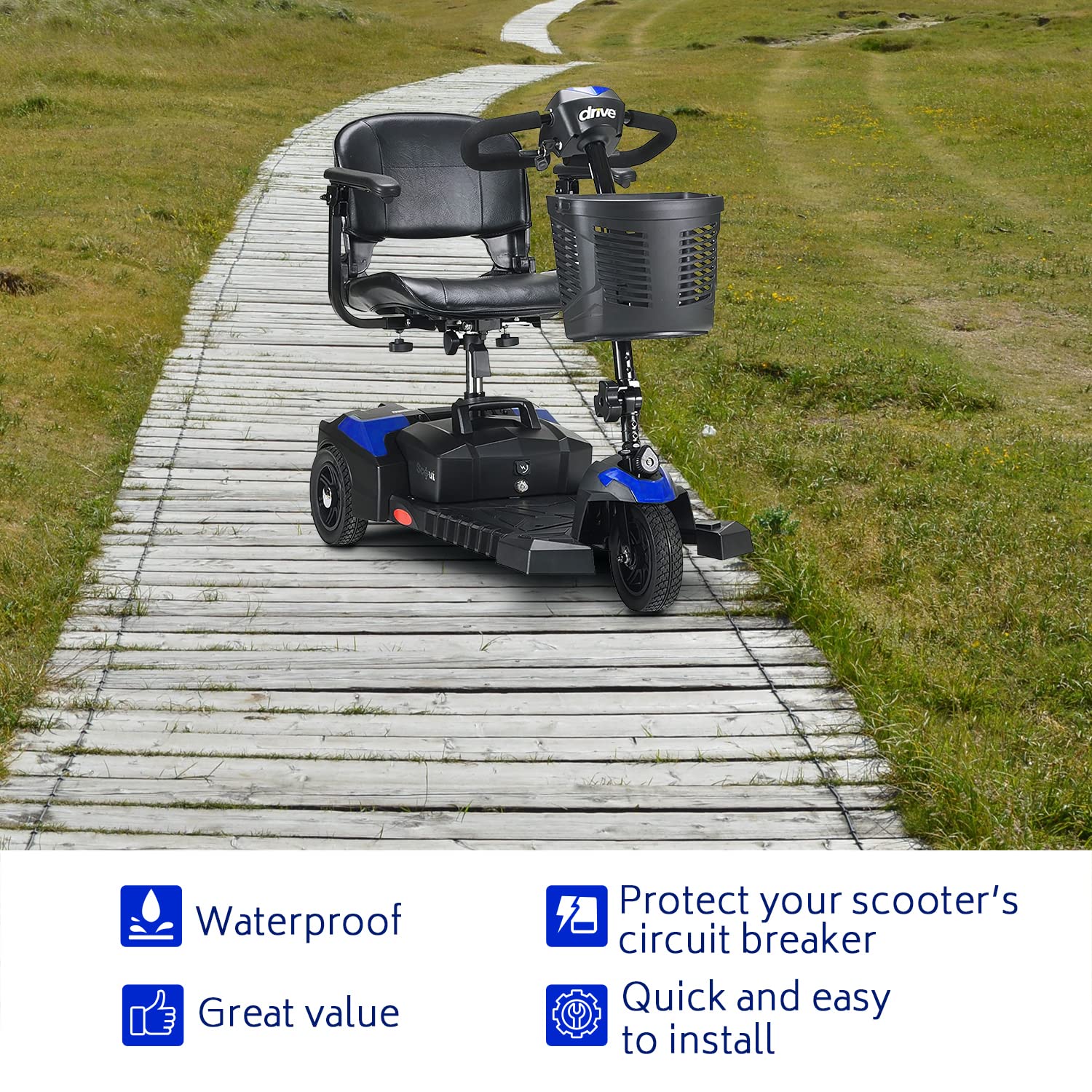 Alveytech Waterproof Rubber Boot - Replacement Cover For Push-Button Reset Circuit Breakers, Power Surge Protector Covers, Marin