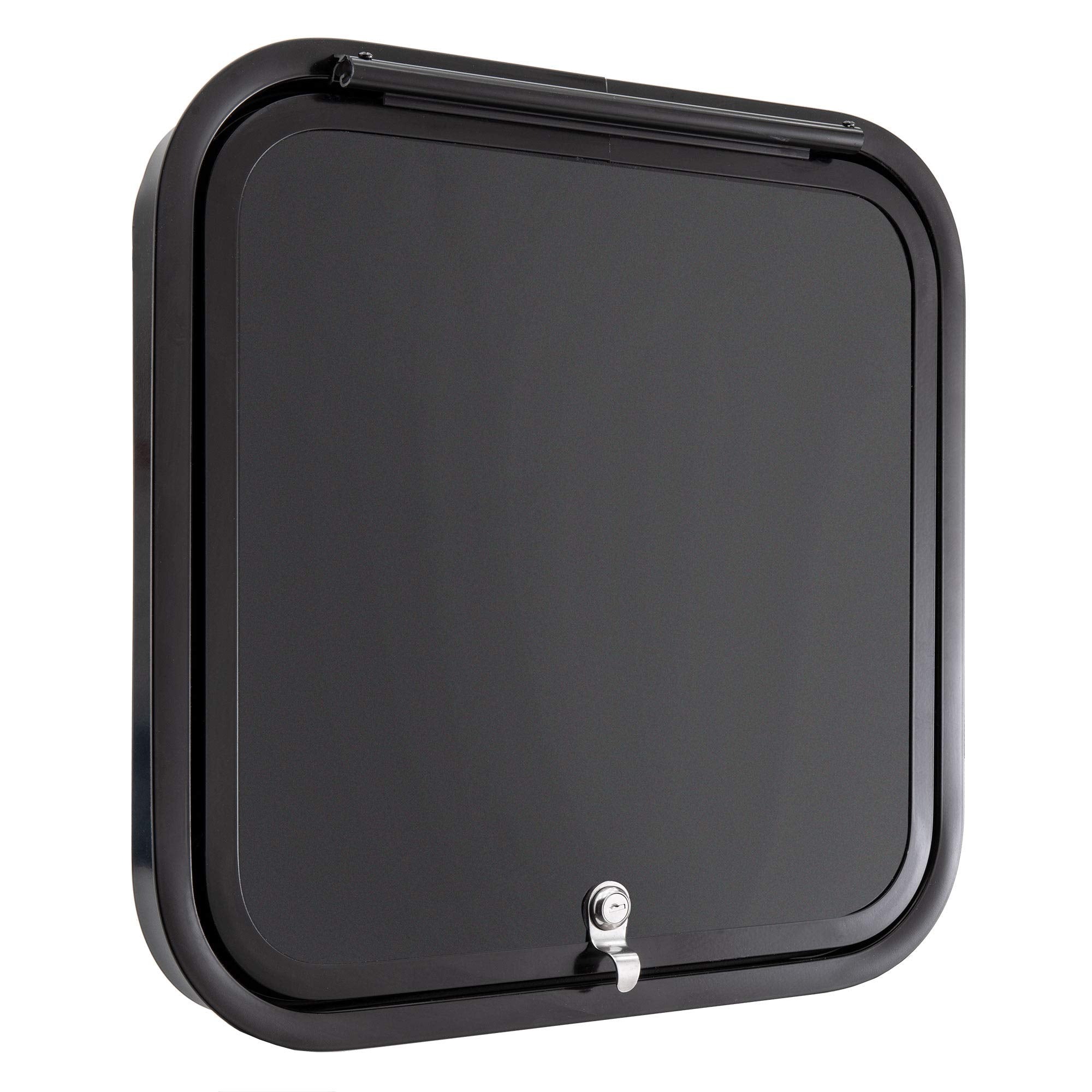 RecPro RV Baggage Door | Rounded Corners | Camper | Compartment Door | Black Fiberglass (18 H x 18 W) | Made in America