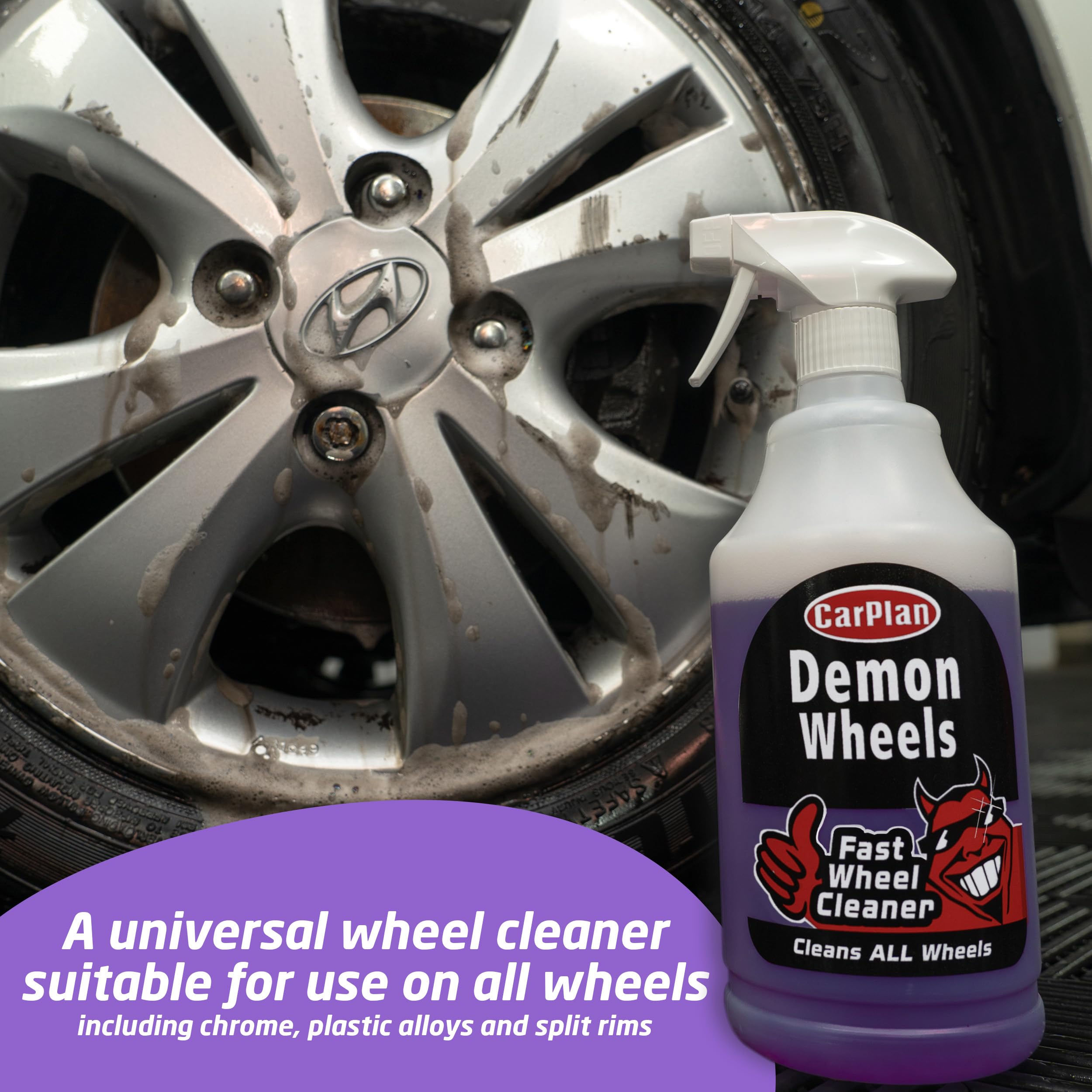 Carplan Demon Wheels 34 Fl Oz (1L) - Fast Wheel Cleaner