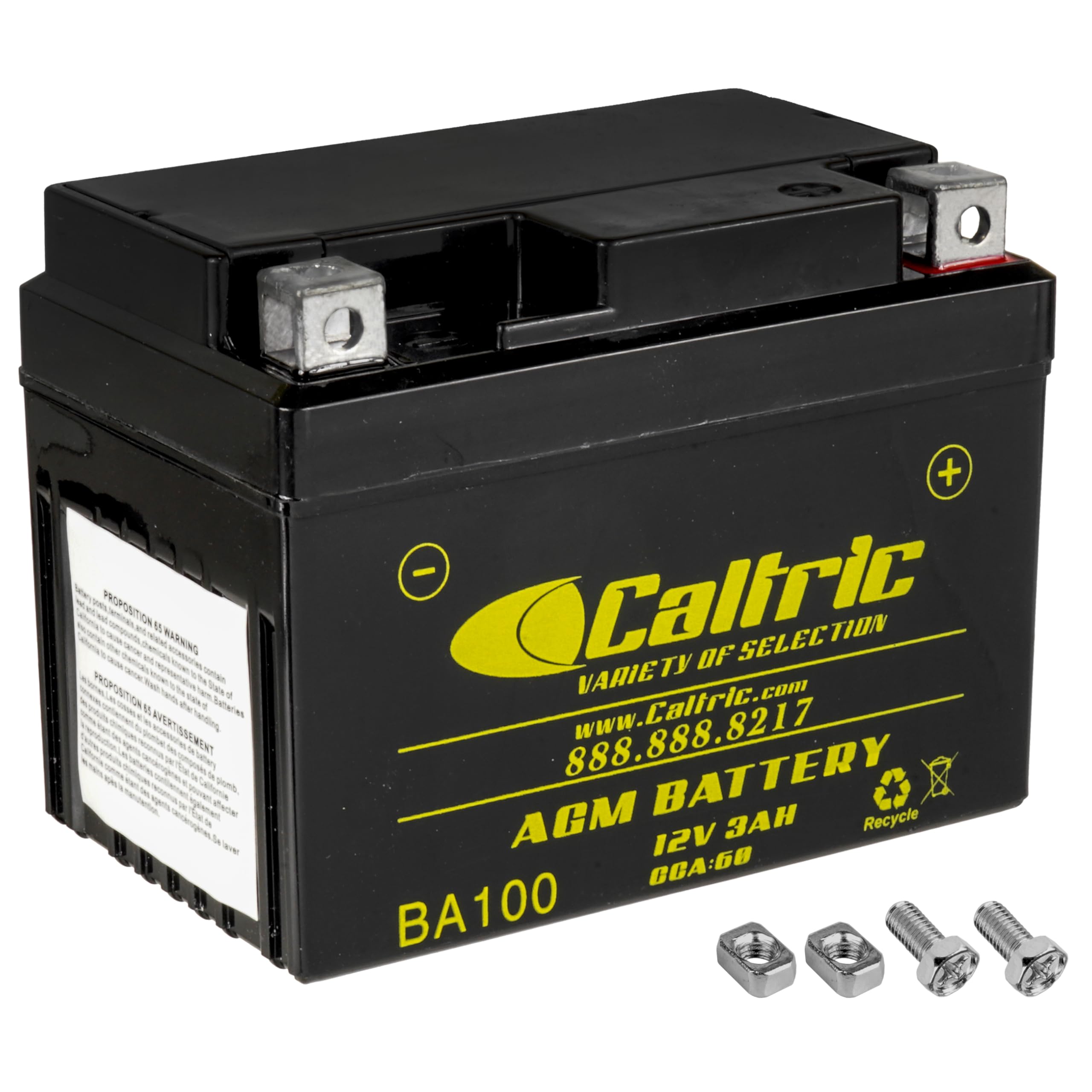 Caltric FTH4L-BS YTX4L-BS ETX4L-BS GT4L AGM Battery Compatible with Kawasaki 12V 3 Ah CCA60