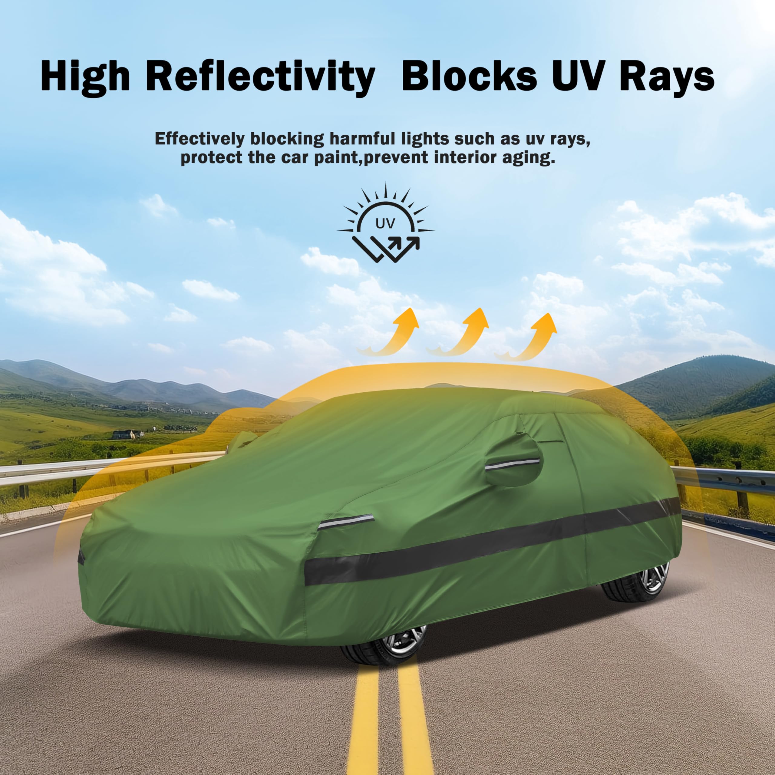 Jurmon Heavy Duty Outdoor Car Cover Intended For Civic,Waterproof All Weather For Automobiles, Outdoor Full Cover Rain Sun Uv Pr