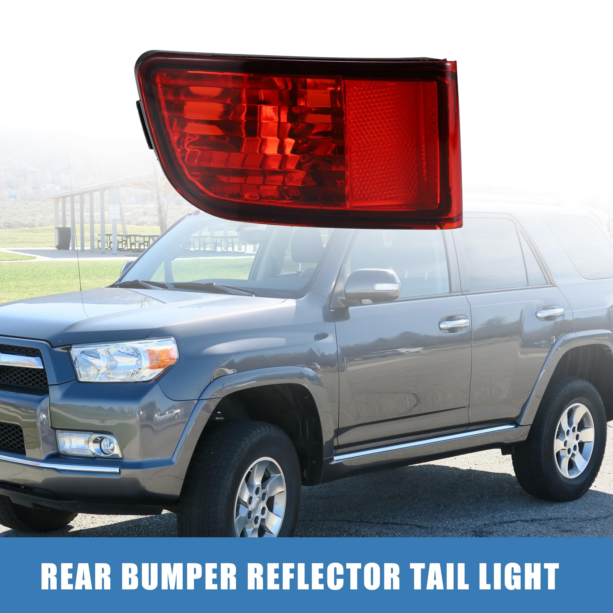 Uxcell Left Side Rear Bumper Reflector Tail Light Lamp For Toyota 4Runner 2003-2005 Red