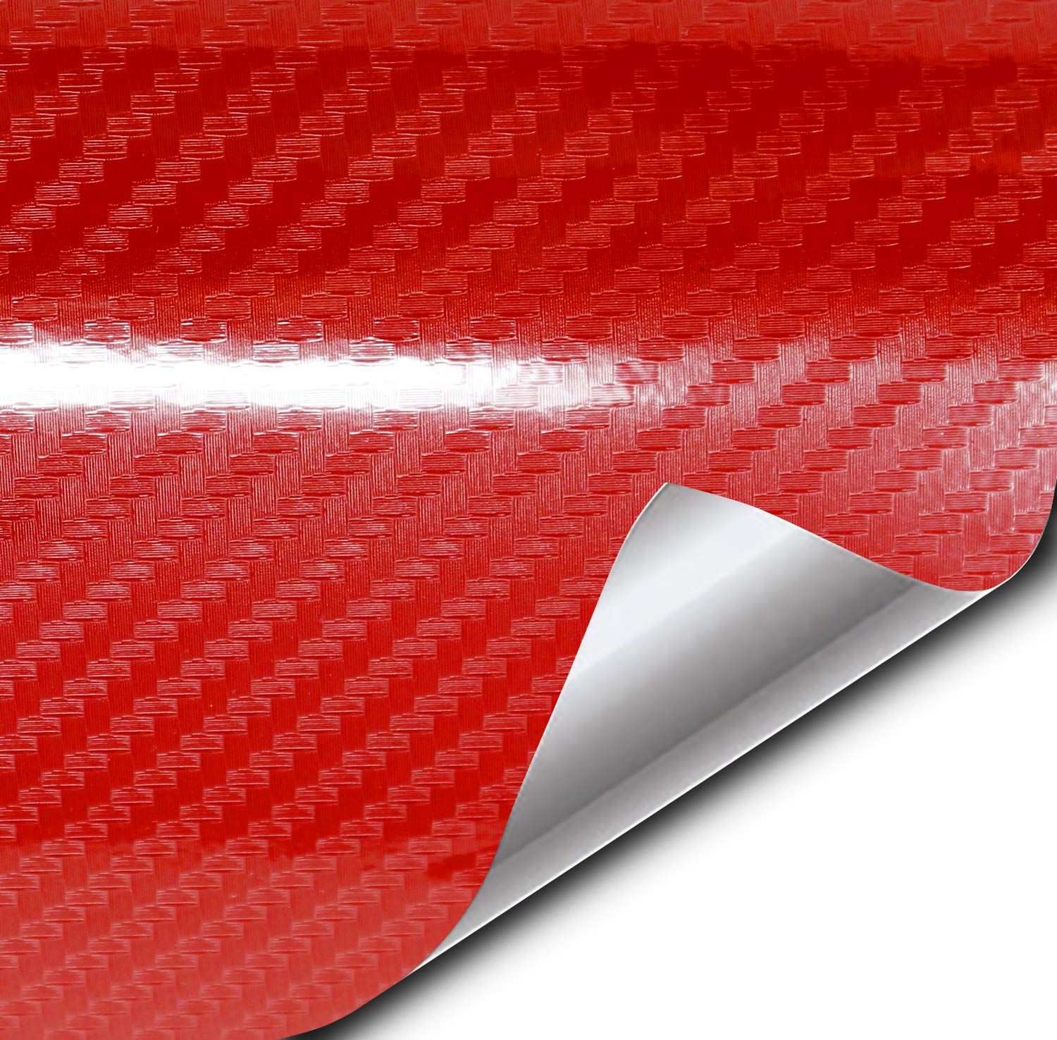 VVIVID Epoxy High Gloss Carbon Vinyl Automotive Wrap Film DIY Easy to Install No Mess (2ft x 5ft, Red)