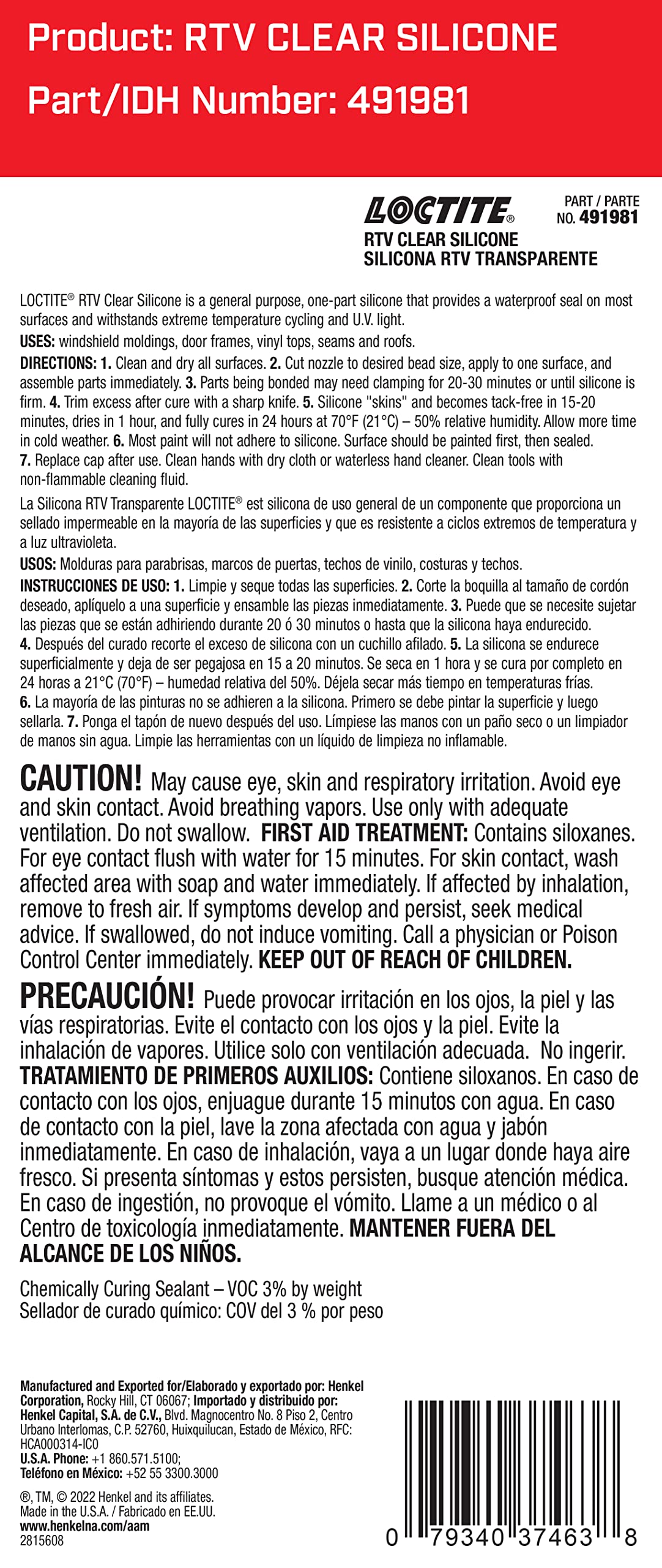 Loctite Rtv Clear Silicone Adhesive Sealant For Automotive: Waterproof, Flexible, Protects Wiring, For Glass, Metal, Plastics, A