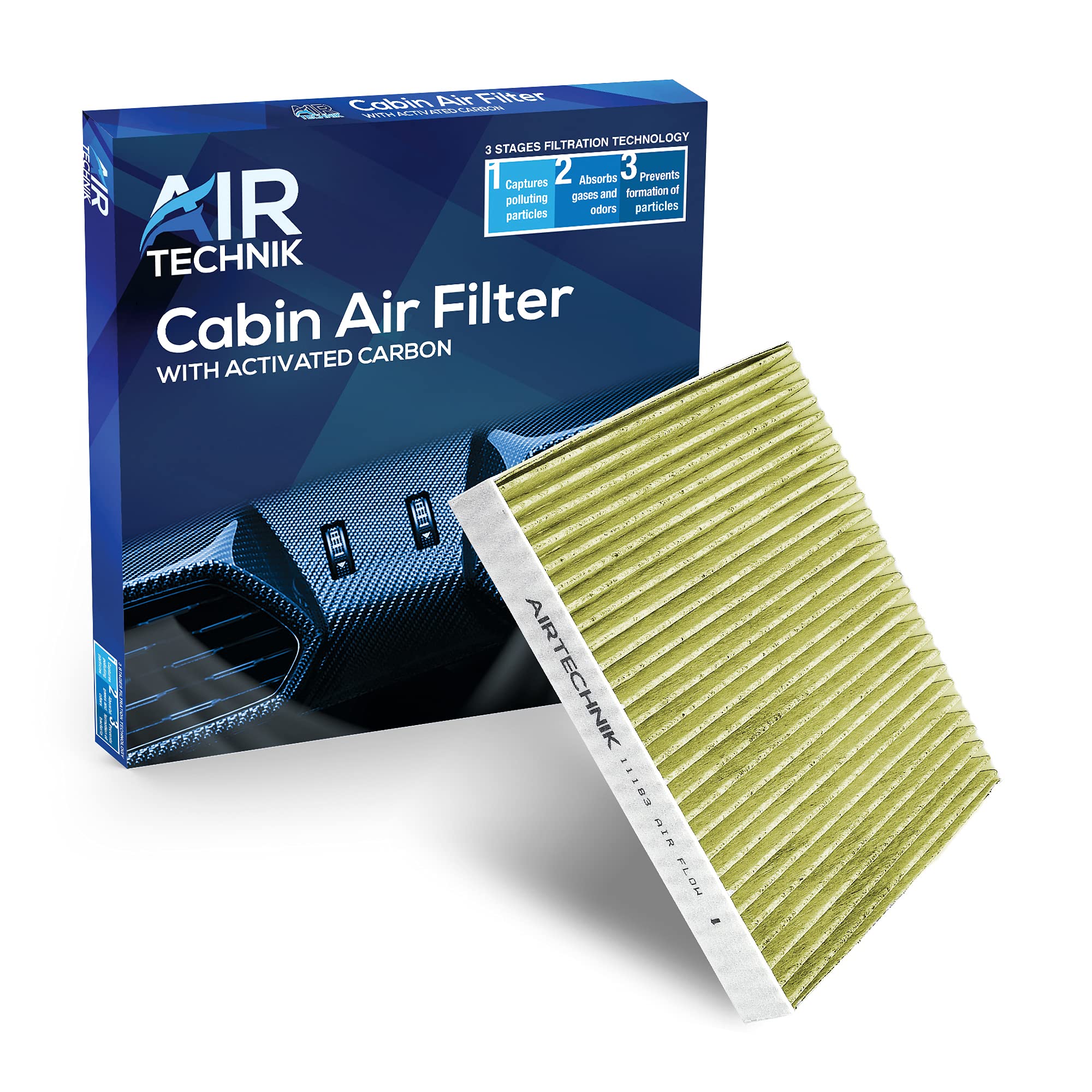 AirTechnik CF11183 Cabin Air Filter w/Activated Carbon | Fits Dodge Durango 2011-2024 / Jeep Grand Cherokee 2011-2021, Grand Che