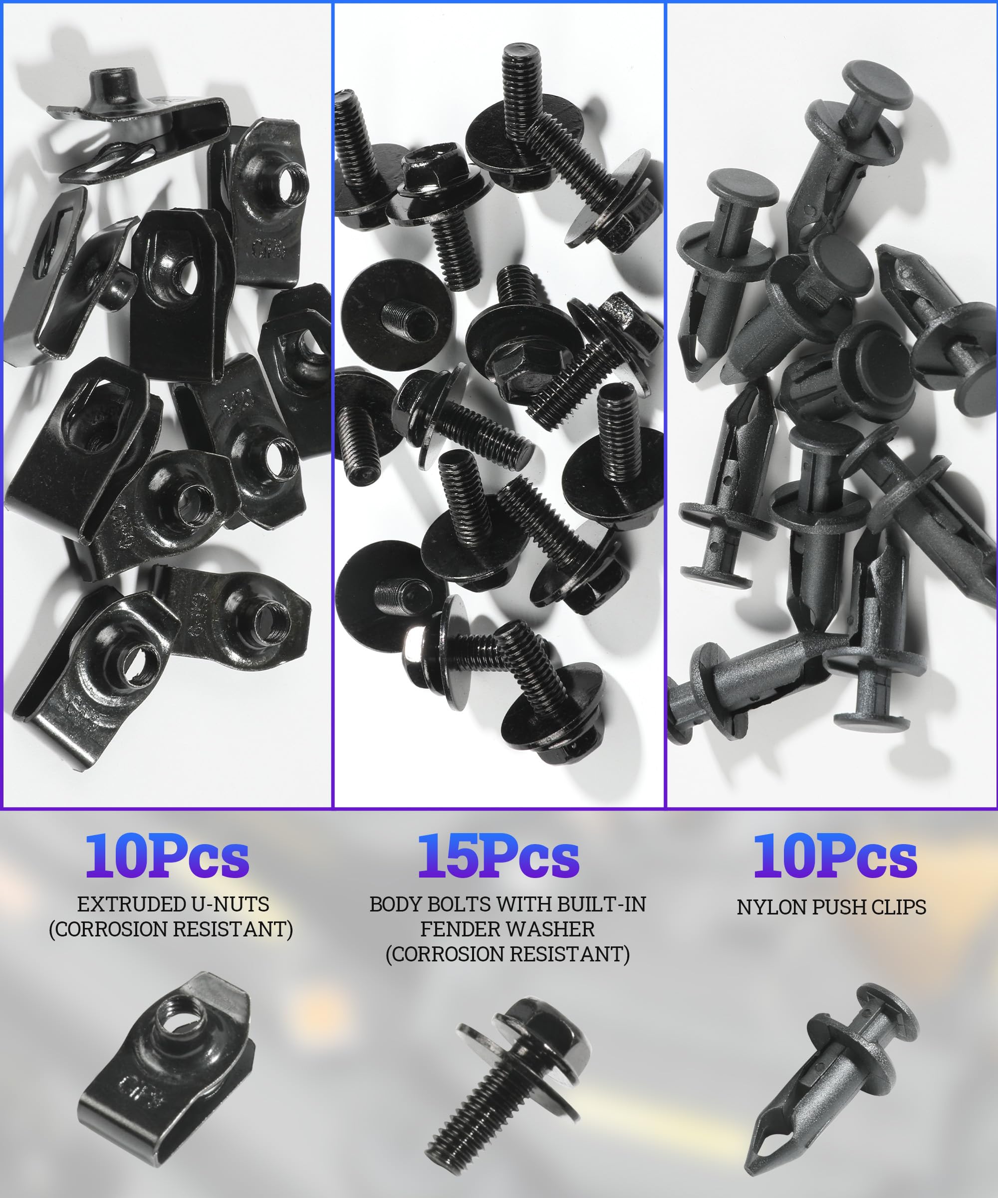 Zlirfy 35PCS Engine Under Cover Splash Shield Guard Body Bolts Screws,Bumper Fender Liner Push Retainer Fastener Rivet Clips,Bum