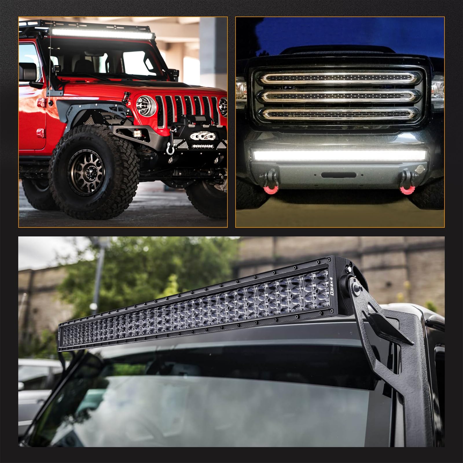 40 Inch Led Light Bar, Niking Auto 640W Quad Row Led Driving Light Spot Flood Combo Beam Led Work Light Off Road Lights With Wiring Harness Kits Fog Lamps For Trucks Jeep Pickup Suv Utv Boat