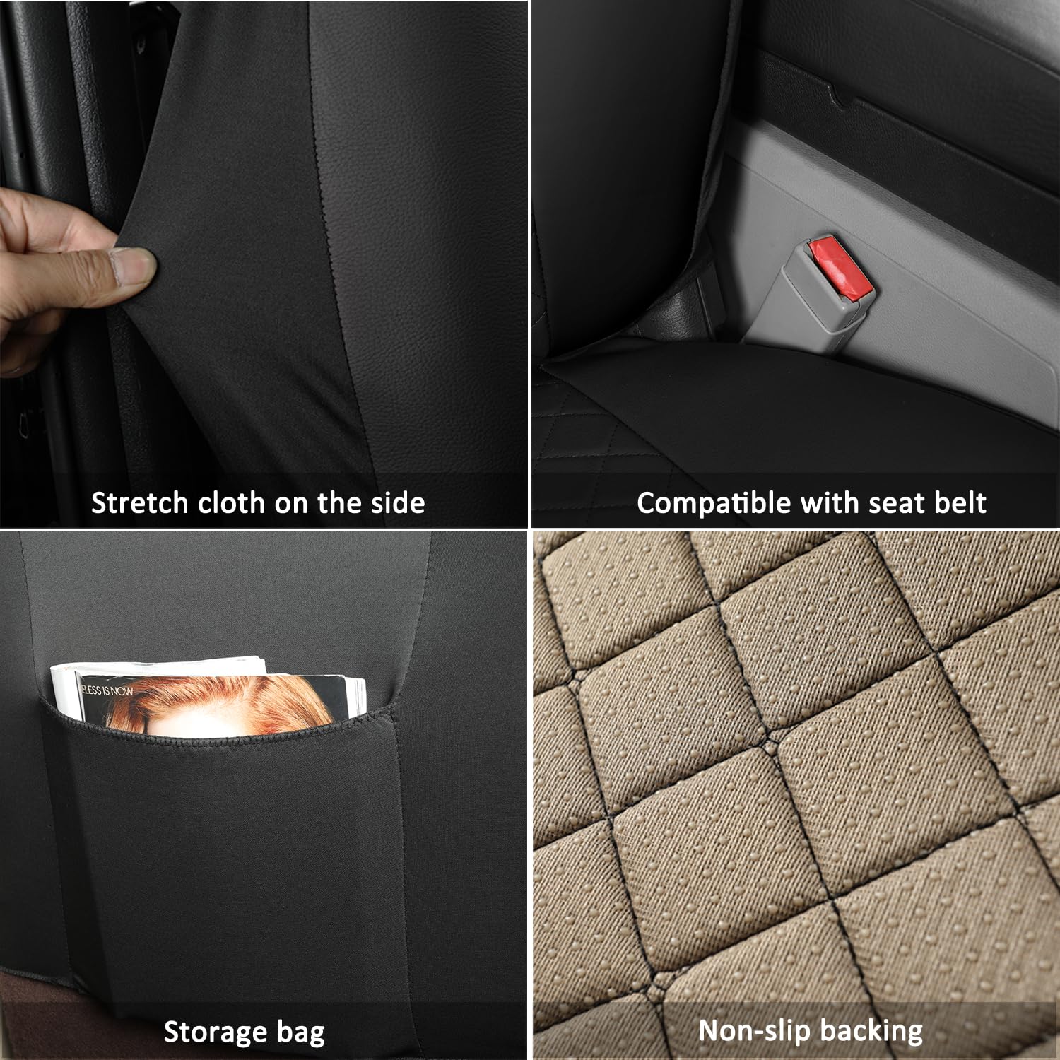 GIANT PANDA Full Set Car Seat Covers Custom Fit for Toyota Rav4 Hybrid SE/XSE 2019 2020 2021 2022 2023 2024 2025 Rav 4,Prime SE,